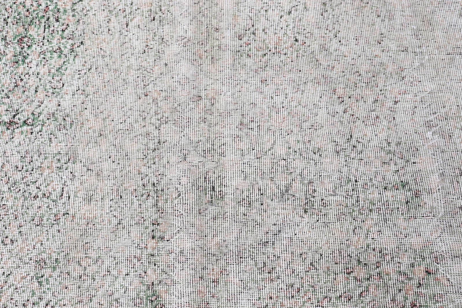 Rug, 6,1×9,5 ft Vintage Rug, Green Ombré Rug Wool