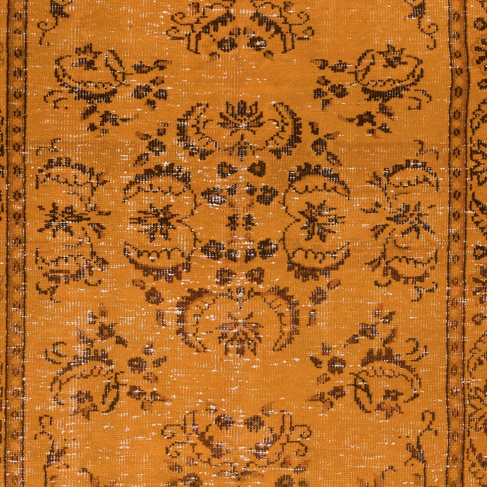 4.5×8.7 Ft Orange Area Rug From Turkey, Hand Knotted Contemporary Carpet