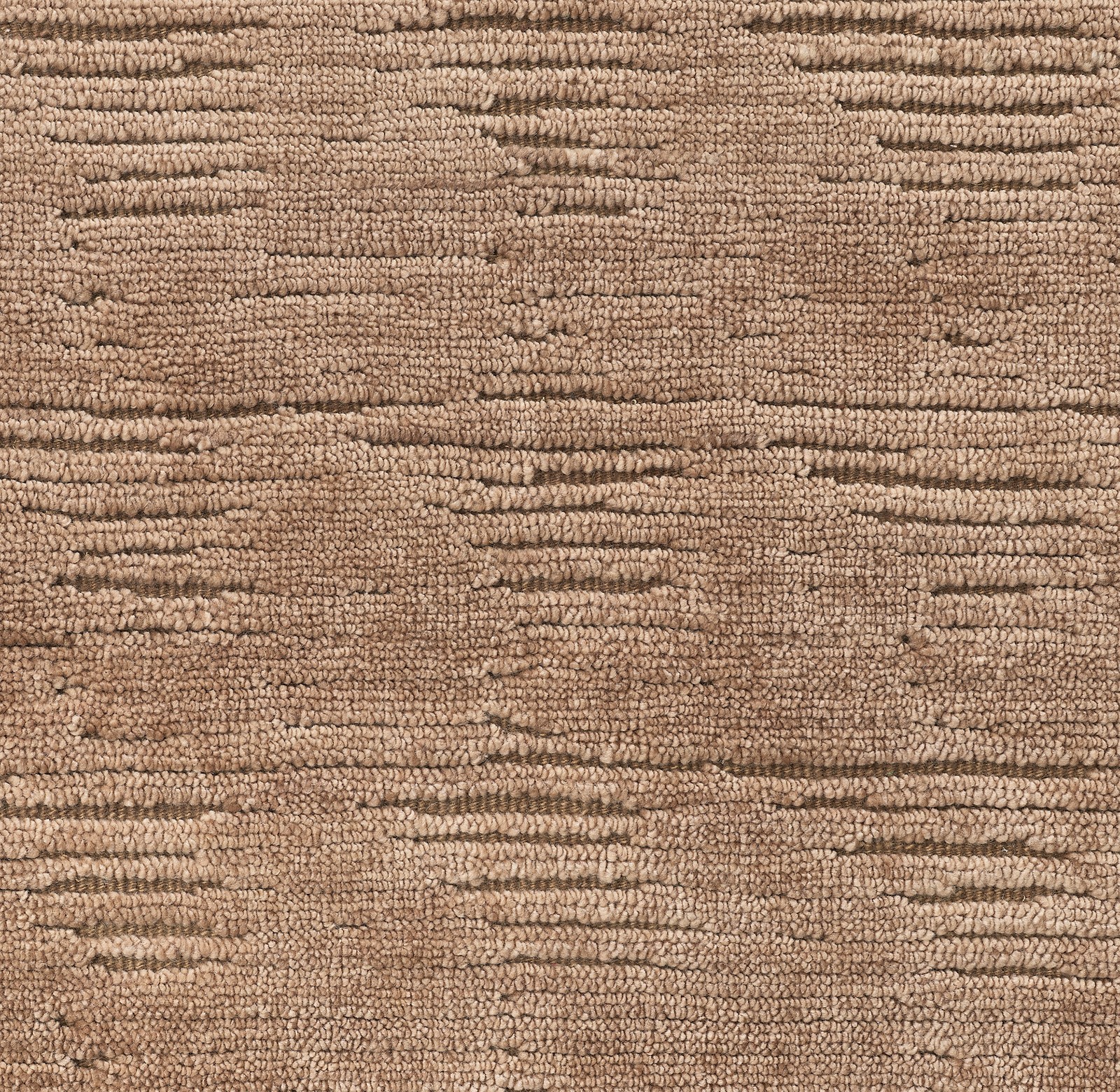 Handmade Striped Moroccan Rug– Custom Beni Ourain, high-low finish Burnt Caramel
