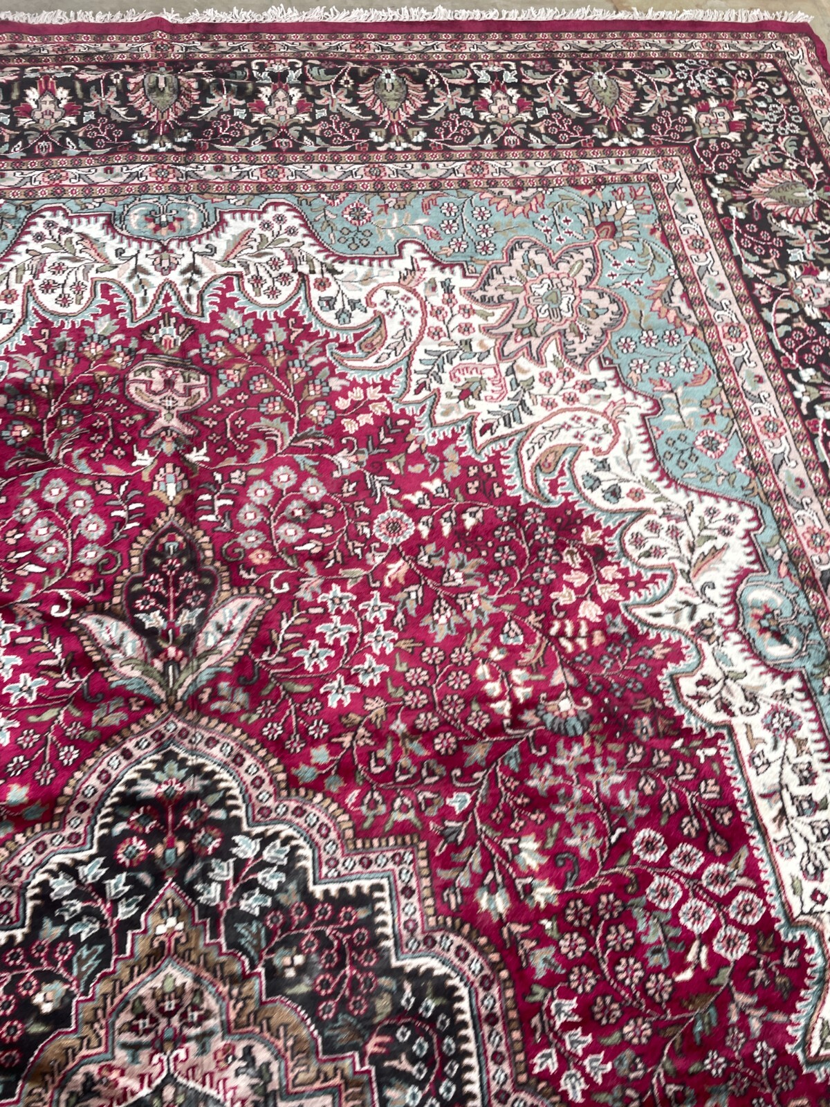Fine Hand-Woven Silk and Wool Area Rug, 9.9′ x 14.4′