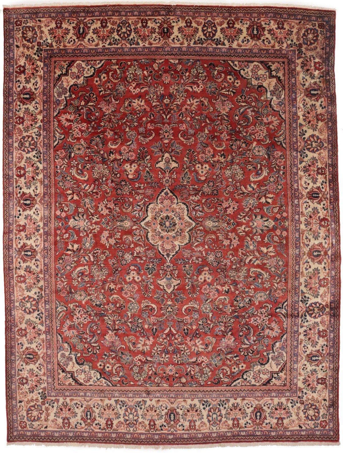 10X13’5 Handmade Semi-Antique Floral Oriental Rug Classic Vintage Wool Carpet