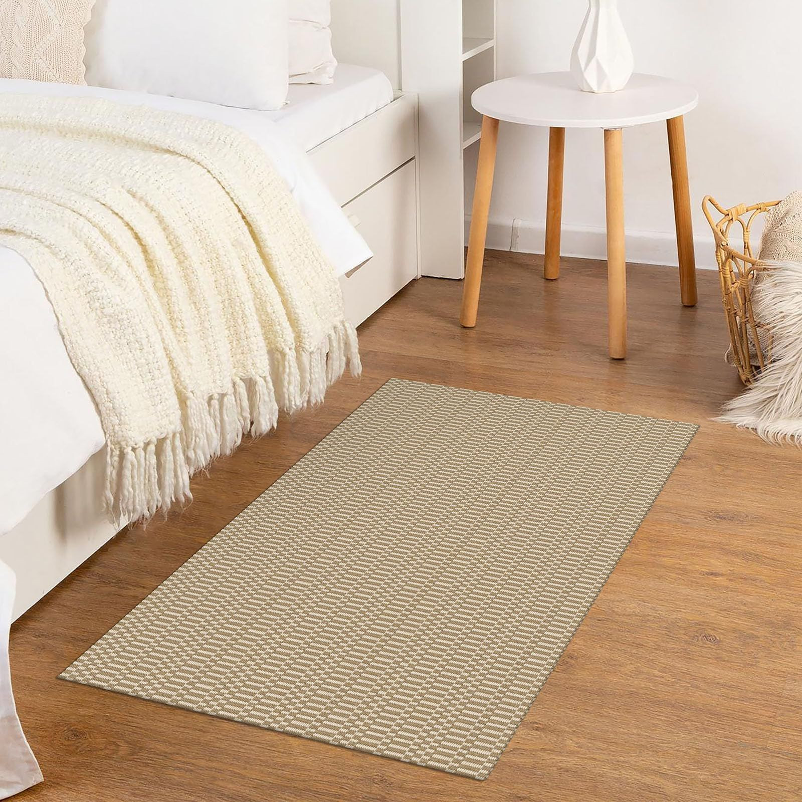 KOZYFLY Washable Area Rug, 2×3 Ft, 2′ x 3′ (Rectangular), Sand/Ivory