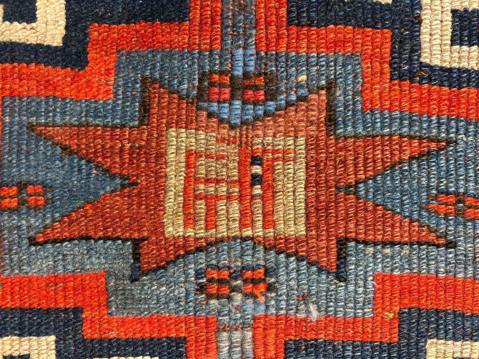 4’4″x6’4″ Antique Hand-knotted Wool Geometric Caucasian Area Rug – Russian 4×6