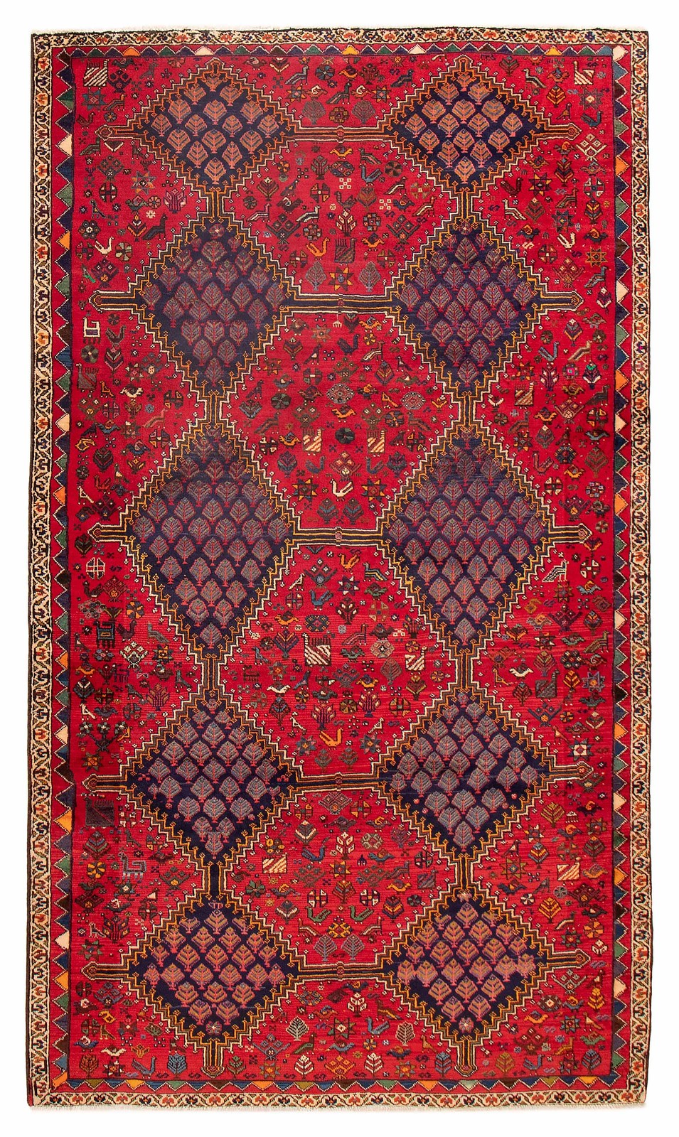 Vintage 5’7″ x 9’10” Traditional Hand Knotted Vegetable Dye Wool Area Rug