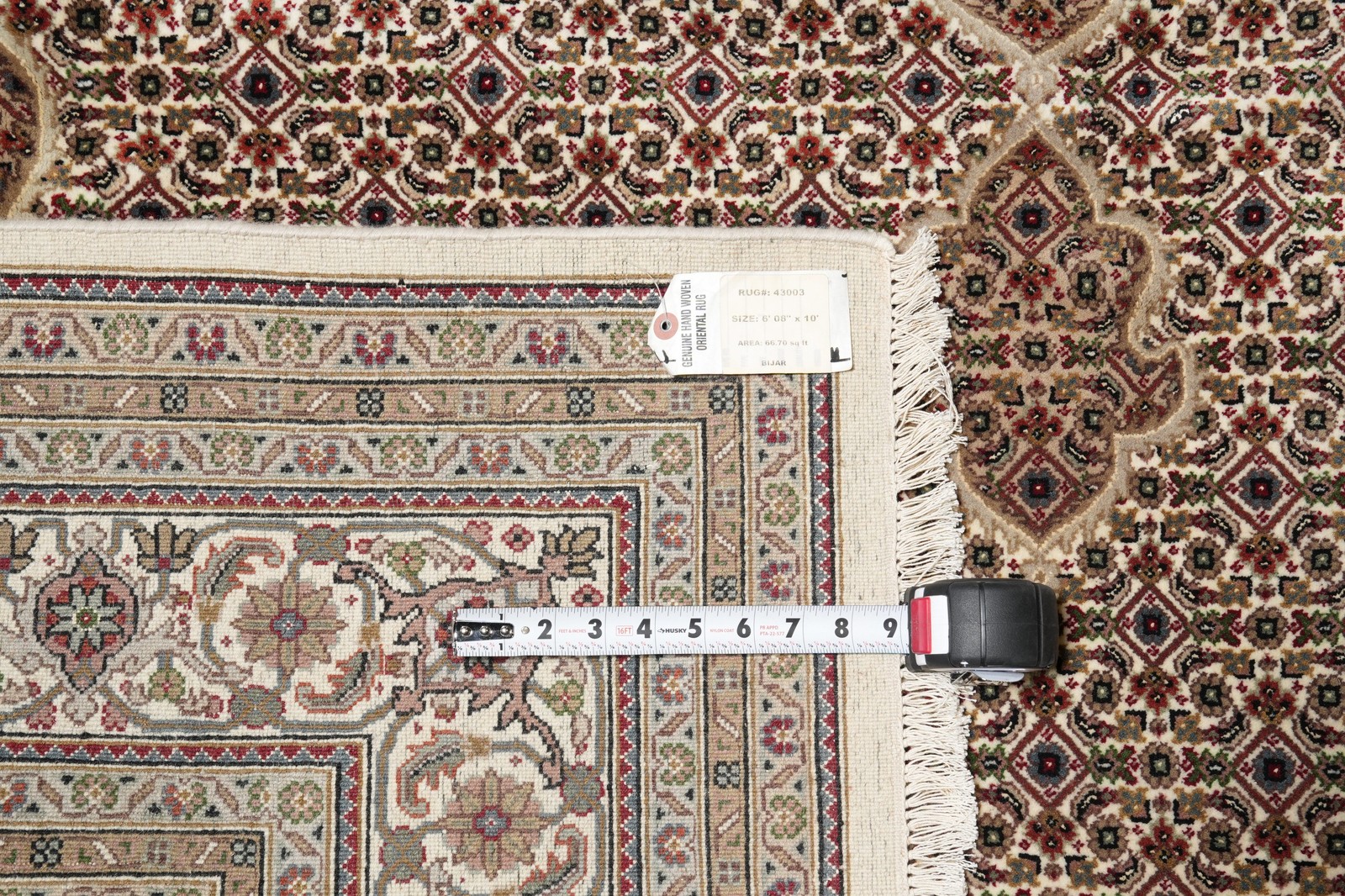 6.8 x 10 India Mahii Tabriiz Wool and Silk Rug #PIX-43003