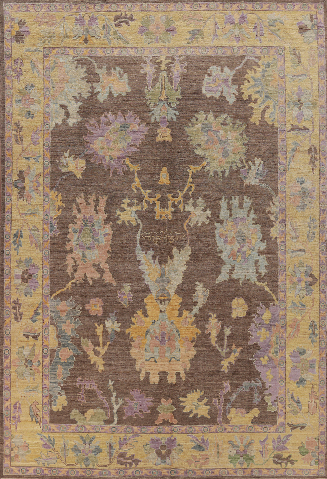 Vegetable Dye Handmade Oushak Turkish Living Room Area Rug Wool Carpet 9×12 ft