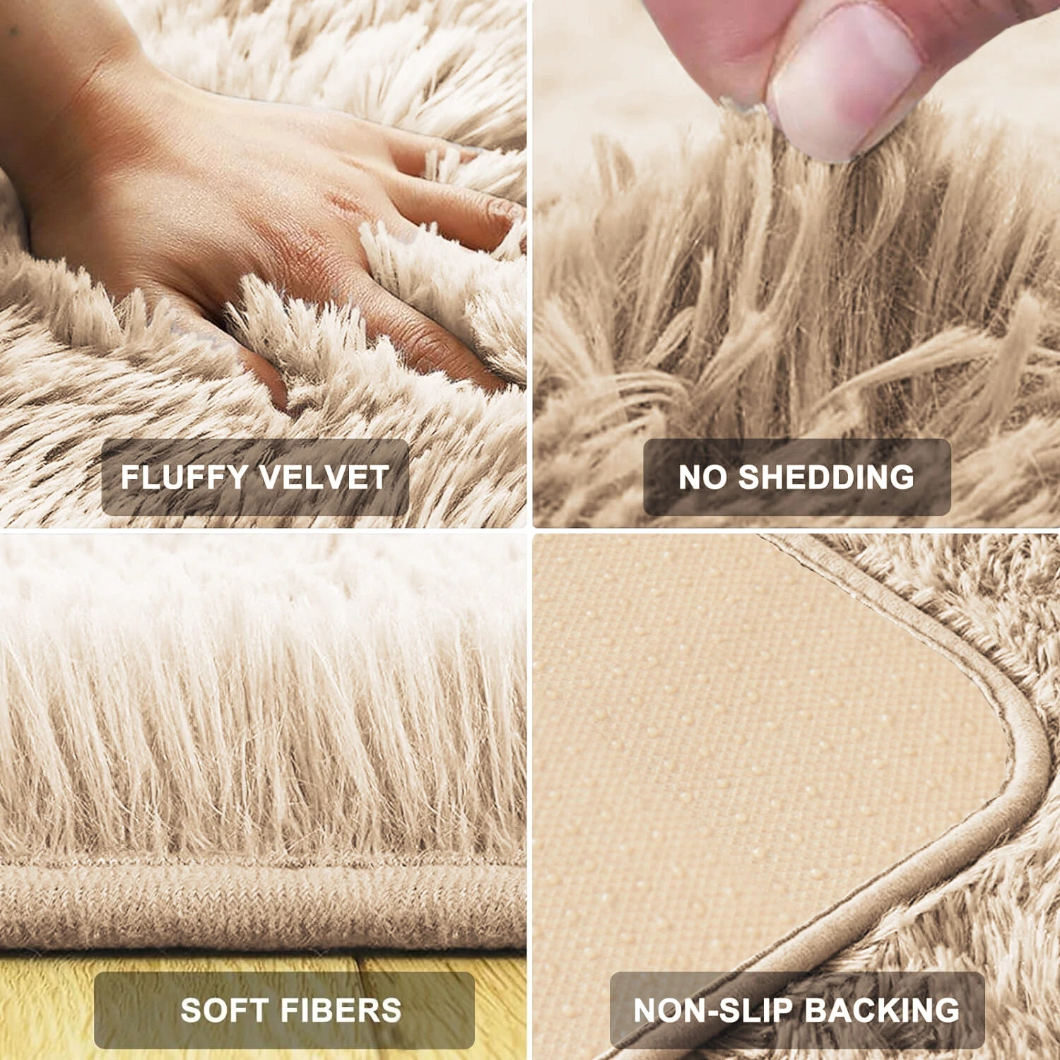 Shaggy Fluffy Area Rug Anti Skid Living Room Bedroom Carpet Ultra Soft Floor Mat