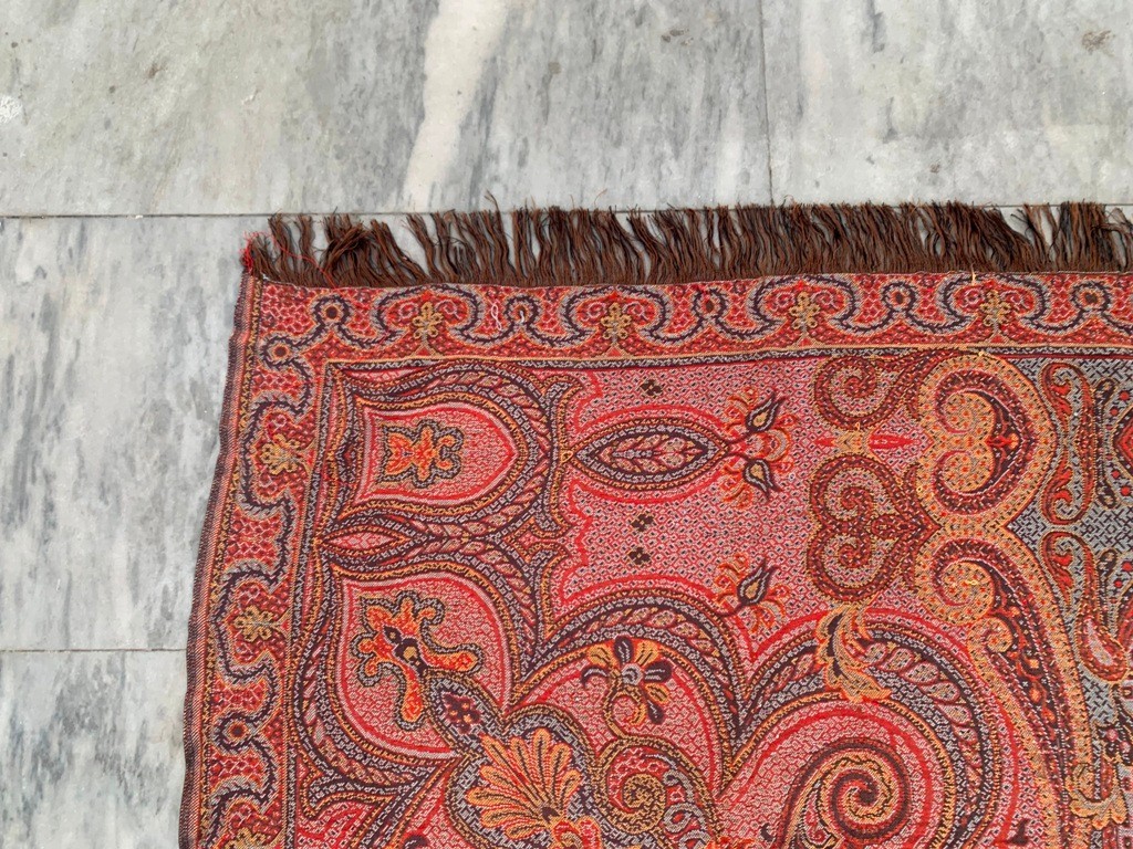 Vintage Paisley Shawl, 100 % Pure Woolen Scarf, Woolen shawl,Women Shawl 5×6 ft