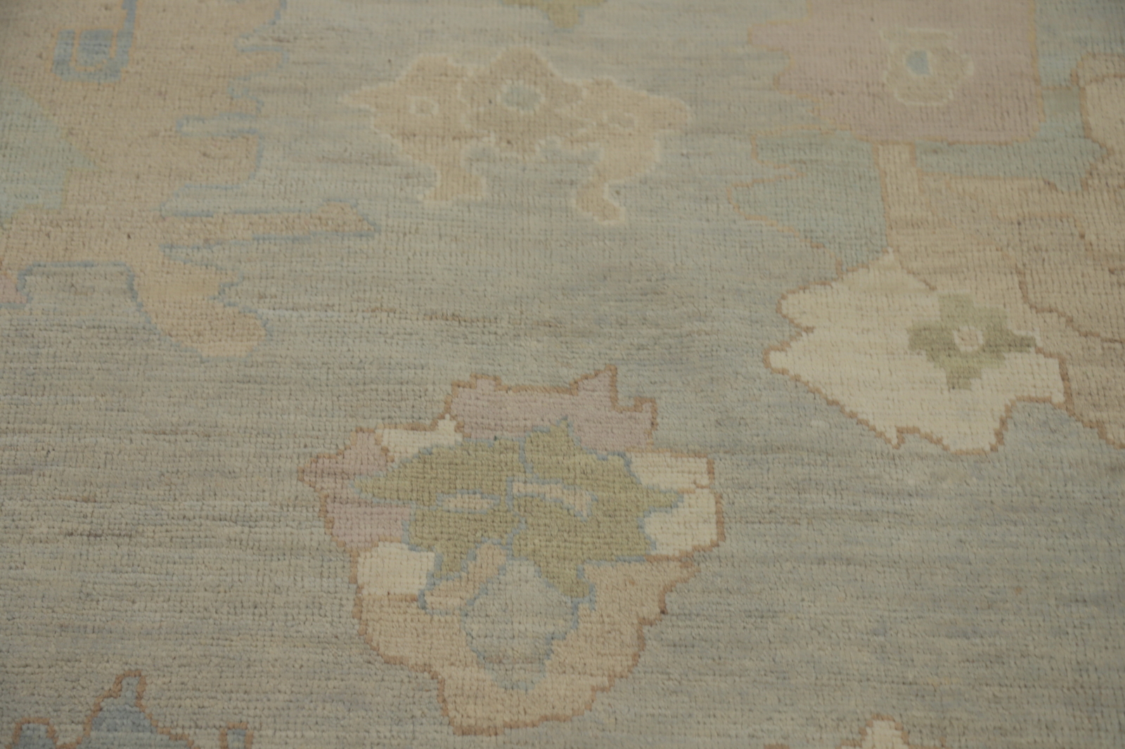 Vegetable Dye All-Over Pattern Oushak Wool Handmade Rug 9×12 ft Turkish Carpet