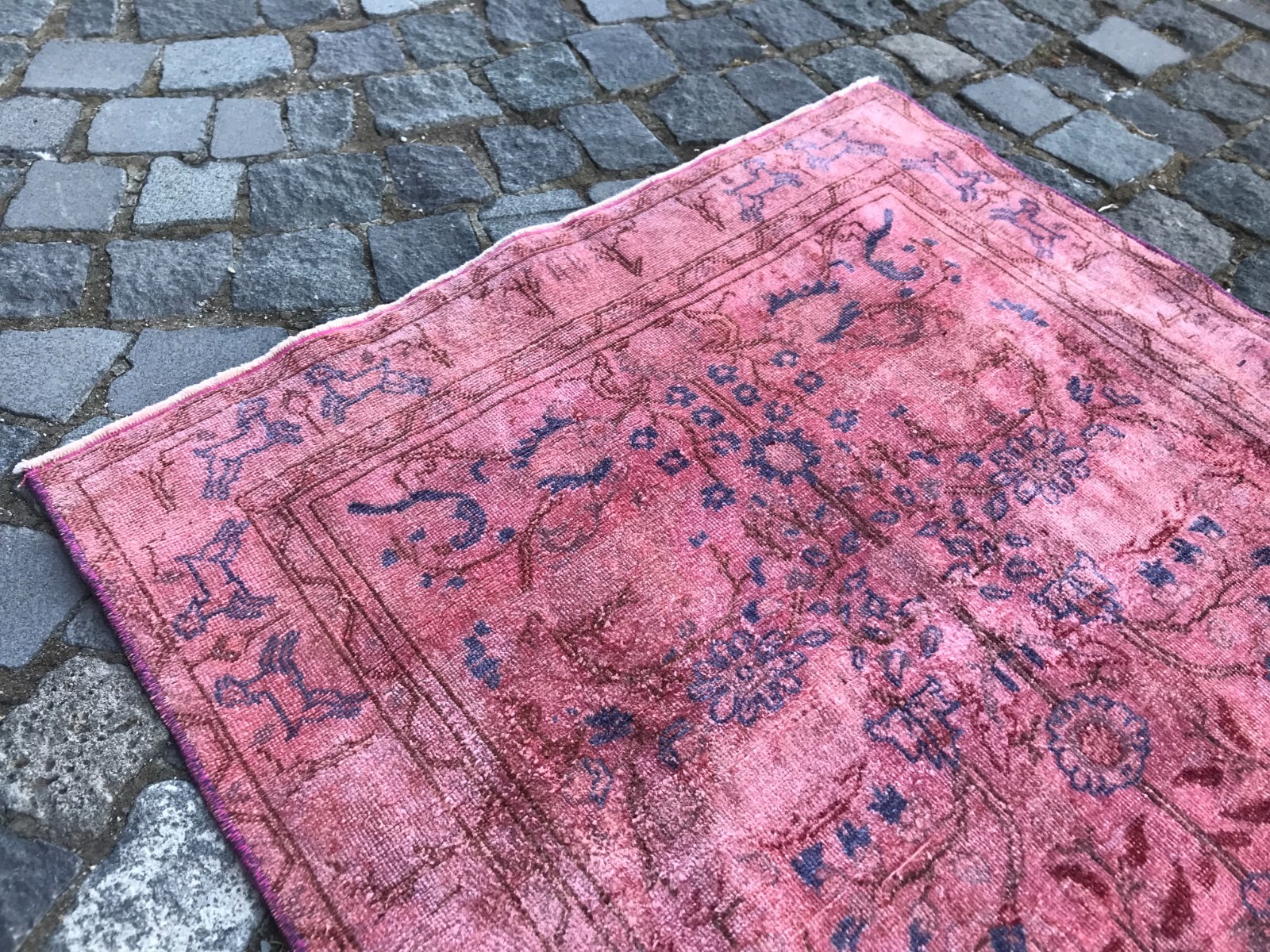 Bohemian Area Rug Handmade Wool Rug Turkish Vintage Traditional Rug 2,8 x 4,0 ft