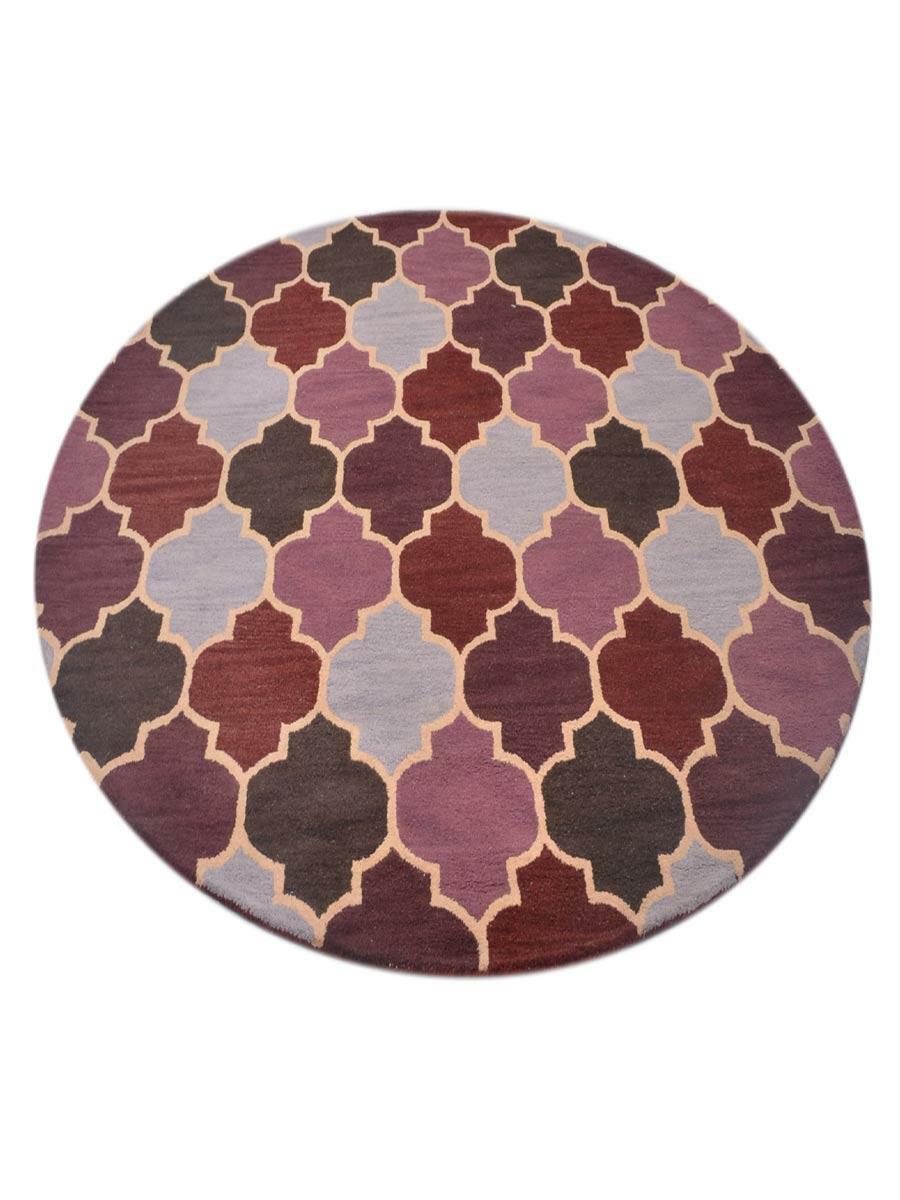 Hand Tufted Wool 8’x8′ Round Area Rug Geometric Multicolor BBH Homes BBK08614
