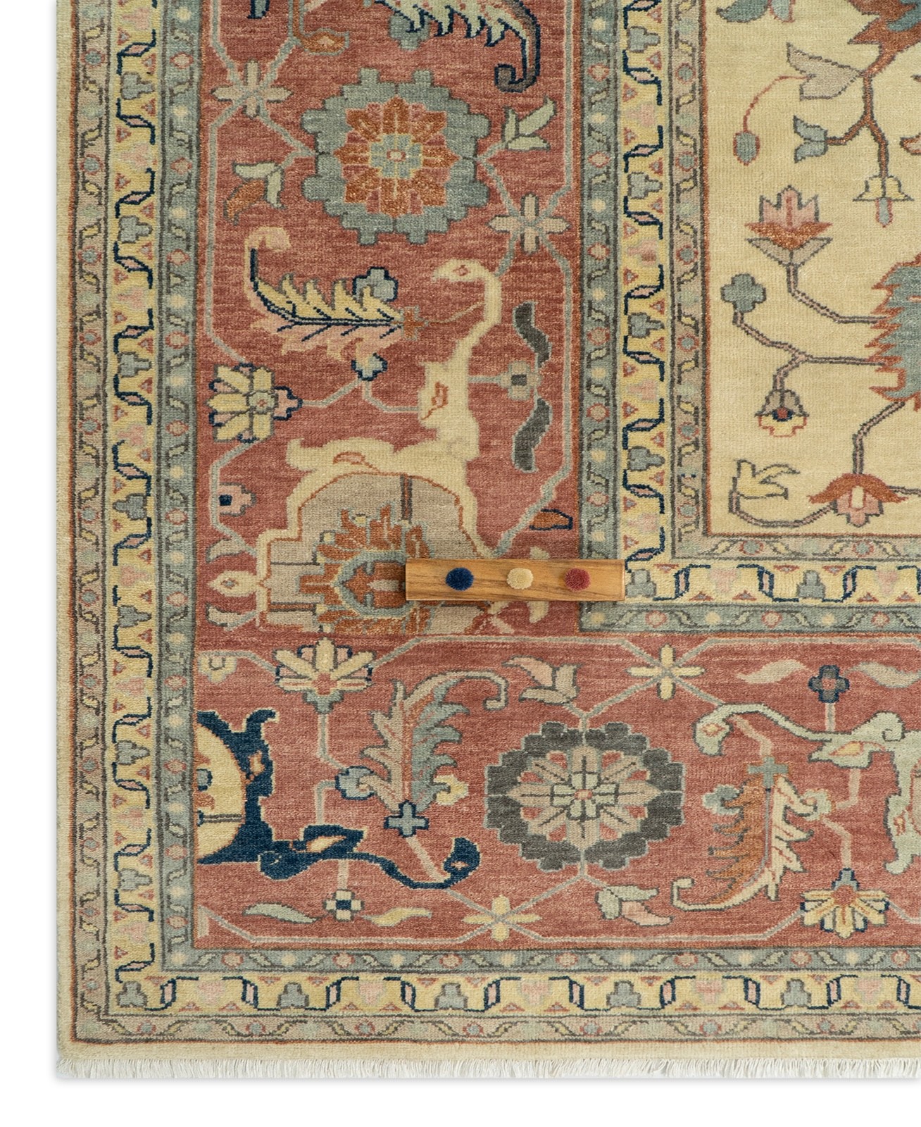 14×18 Wool Rug Oversized Hand knotted Beige Floral Palace Size Vintage Area Rug