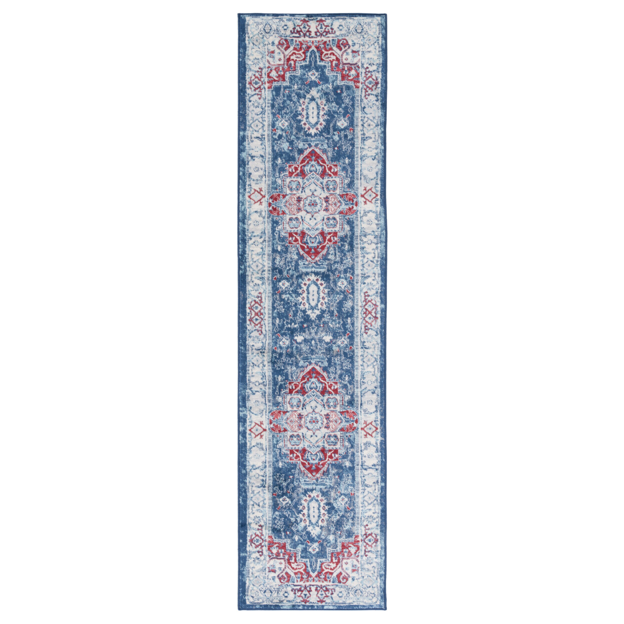 SAFAVIEH Brentwood Collection BNT851P Navy / Red Rug