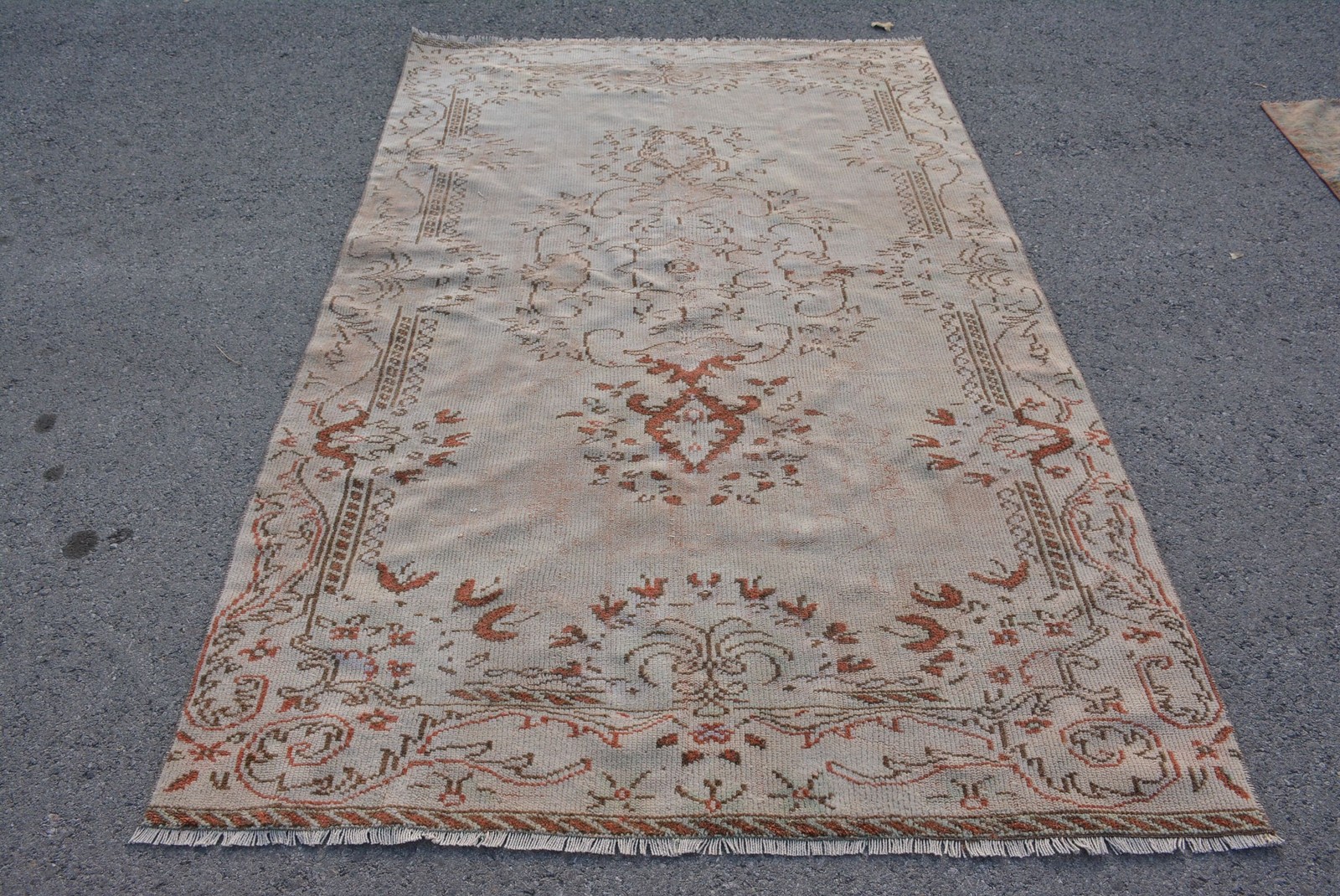 5,2×8,5 ft Rug, Turkish Rug, Vintage Brown Wool Floral Rug