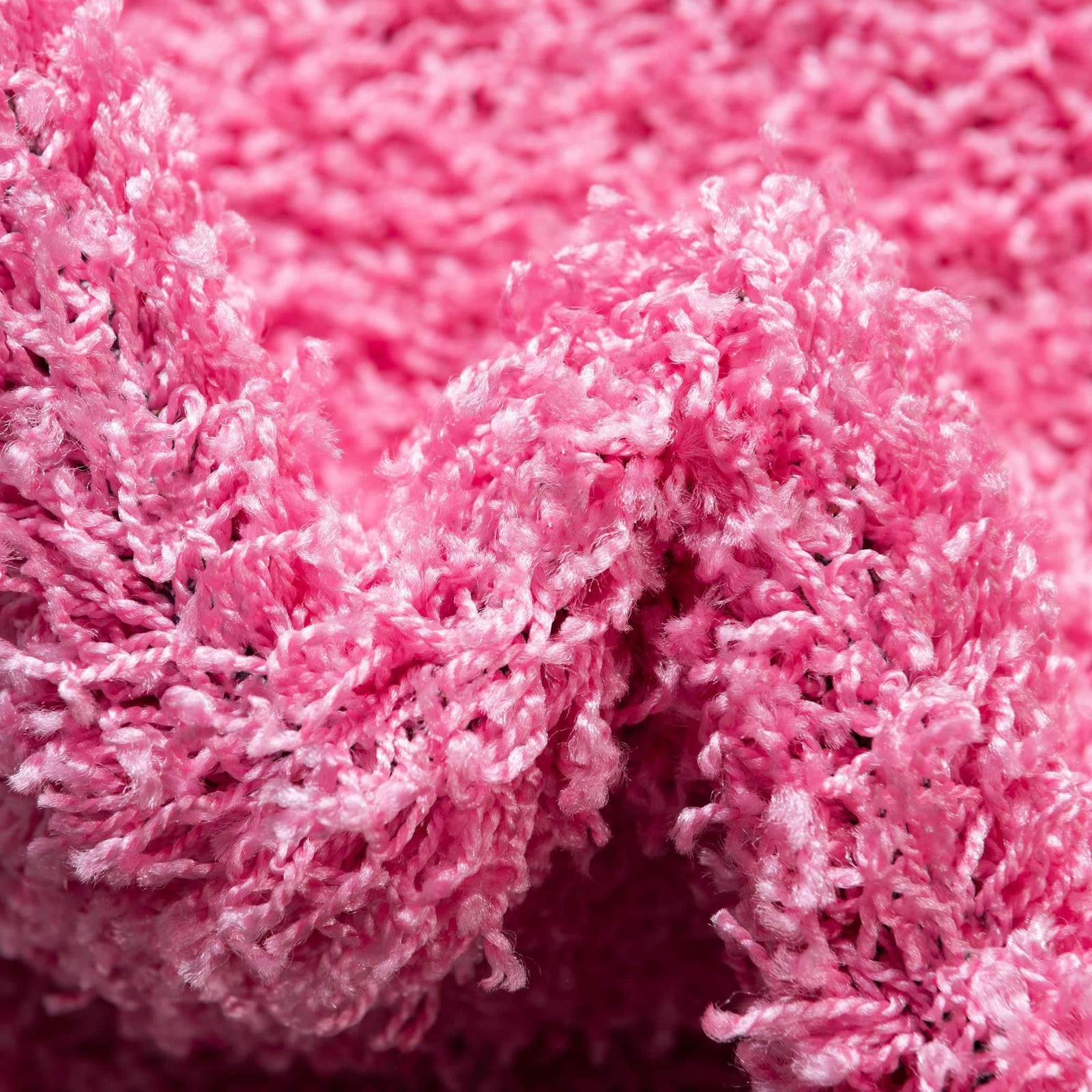 Unique Loom Solo Solid Shag Area Rug 5’1″ x 8′ Oval Taffy Pink Polypropylene