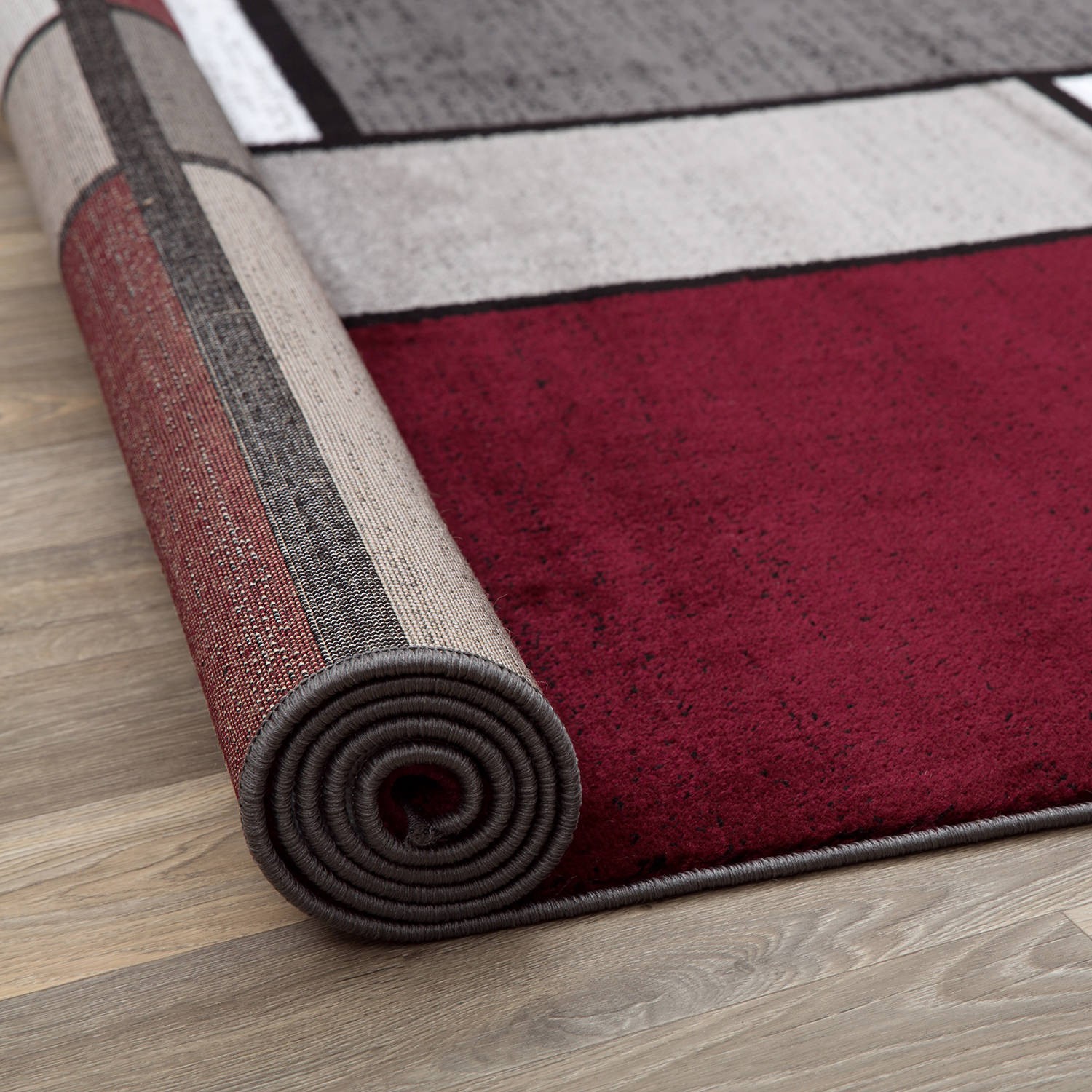 Rugshop Area Rug Modern Boxed Color Block Rugs for Living Room Bedroom Rug Sale