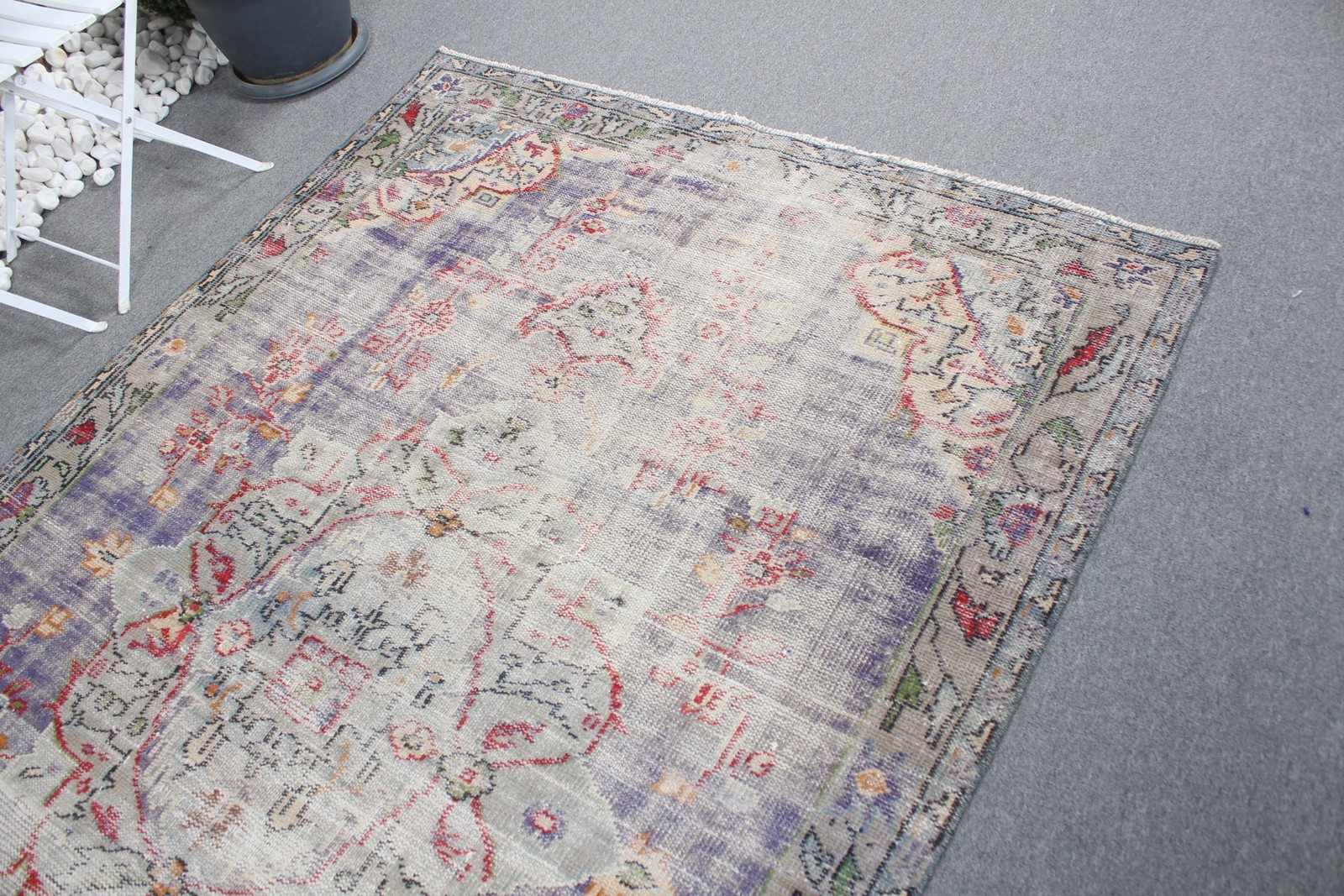 5,2×8 ft Turkish Rug, Vintage Rug, Purple Oriental Wool Rug