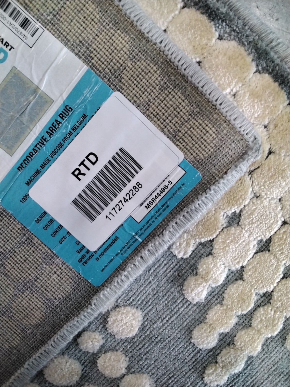 BLUE 5′-3″ X 7′-6″ Damaged Binding Rug, Reduced Price 1172742288 MSR4449S-5