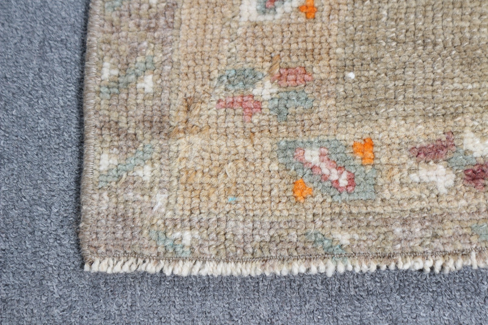 Turkish Vintage Rug 6,3×12 ft (192×367 cm), Brown Camouflage Wool Rug