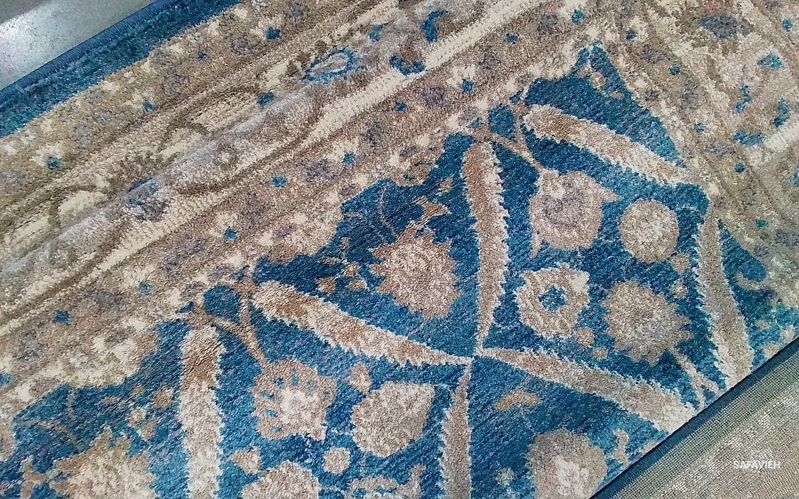 BLUE BEIGE 5′-1″ x 7′-7″ Damaged Binding Rug, Reduced Price 1172784850 SOF378C-5