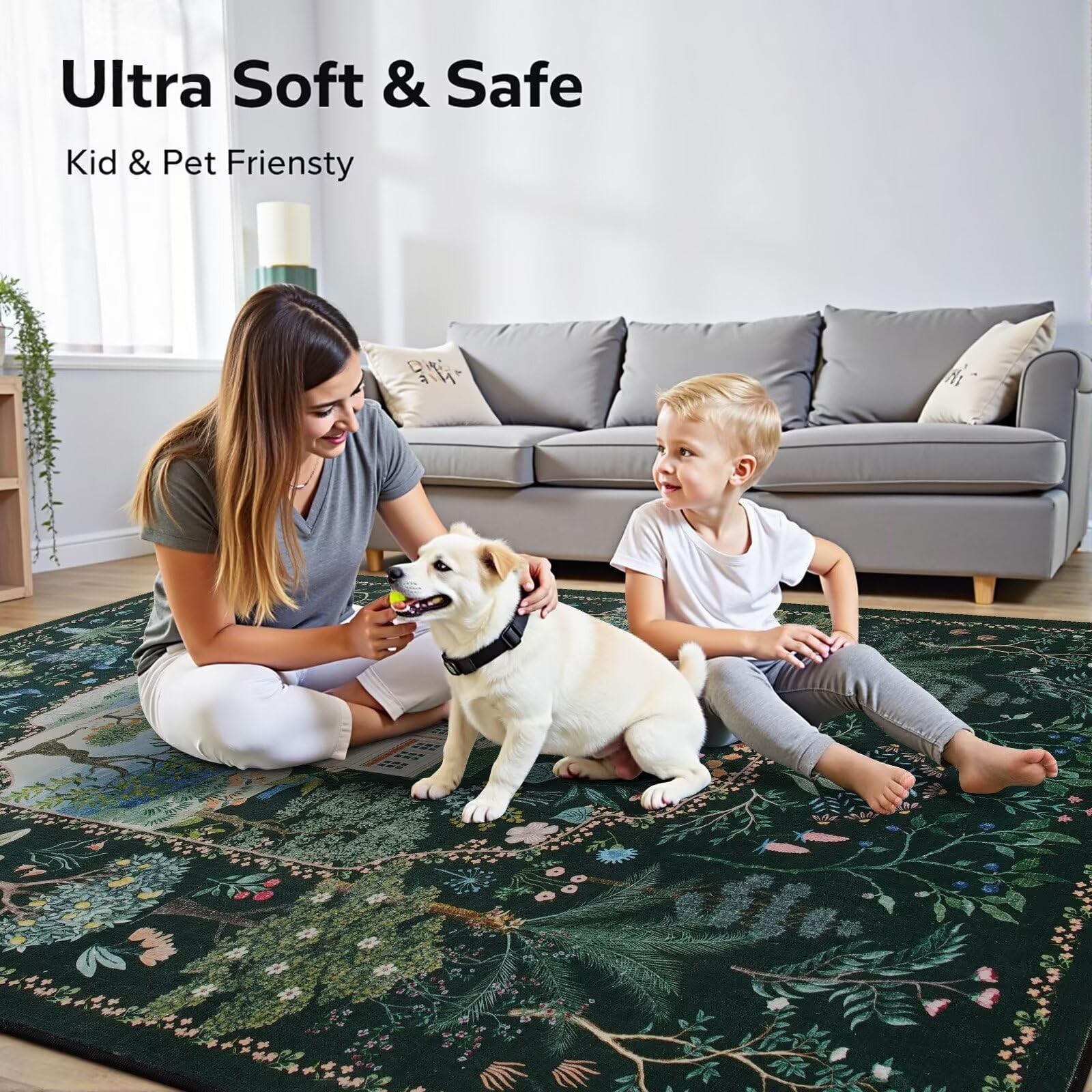 3×5 Bedroom Rug,Washable Rugs for Entryway, Living Room, Indoor Floor Mat, Mo…