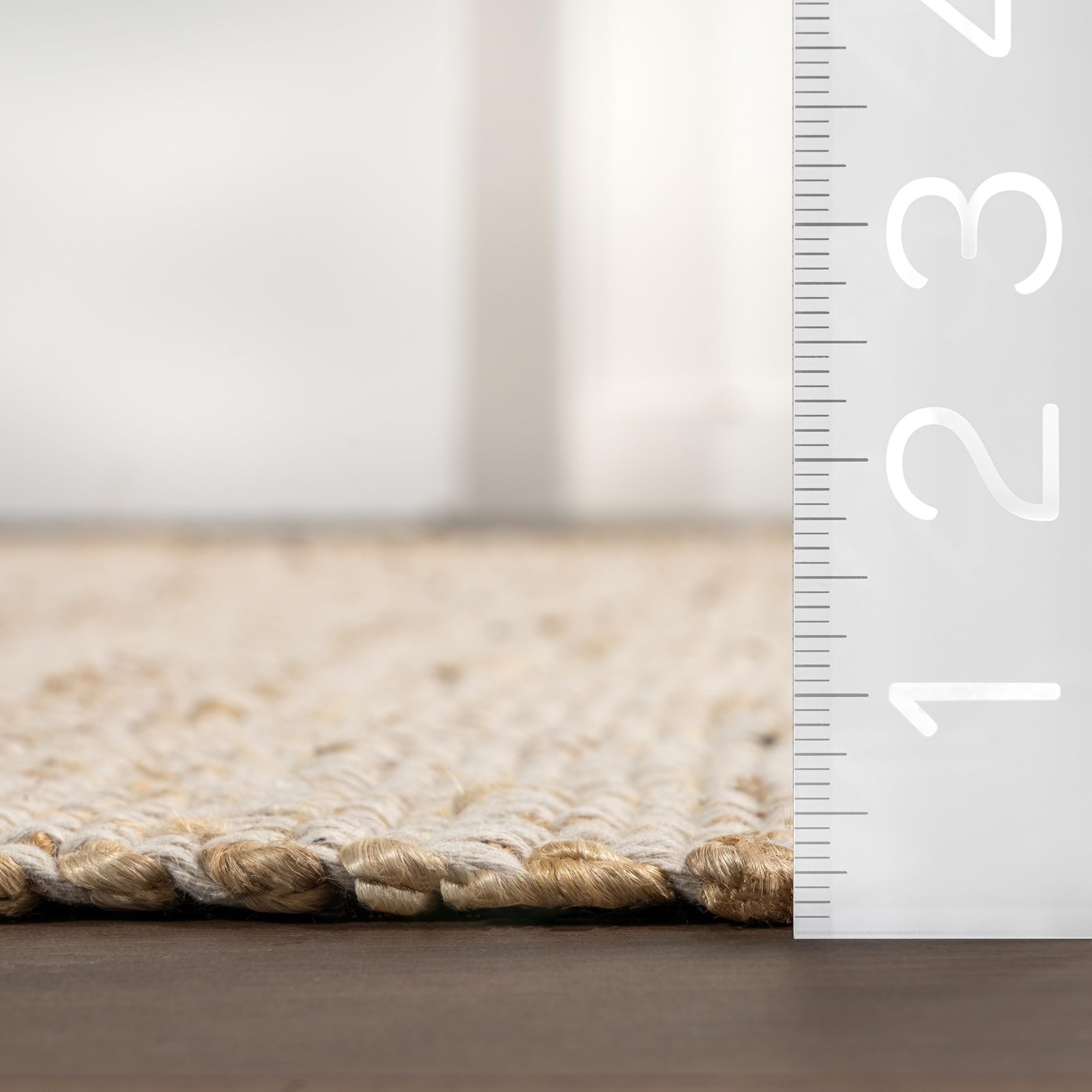 nuLOOM Elfriede 2’6″ x 6′ Jute & Cotton Area Rug, Natural