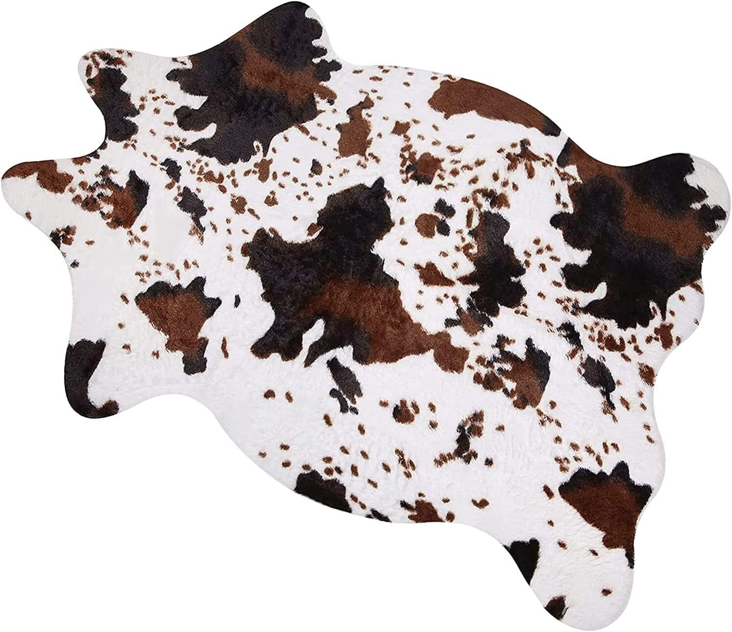 Cowhide Rug Cute Cow Print Rug Animal 43.3″ L x 29.5″ W(3.6ft x 2.4ft)
