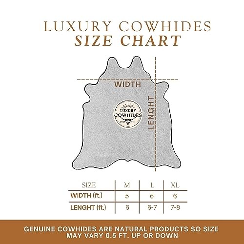 Genuine Cowhide Rug – Thick, Rustic Fur Carpet for Living Room, Bedroom,