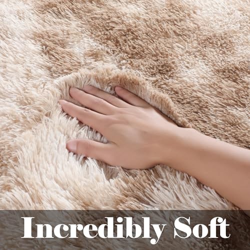 Runner Rugs for Bedroom Living Room, Tie-Dyed Beige 2×6 Bedside Hallway
