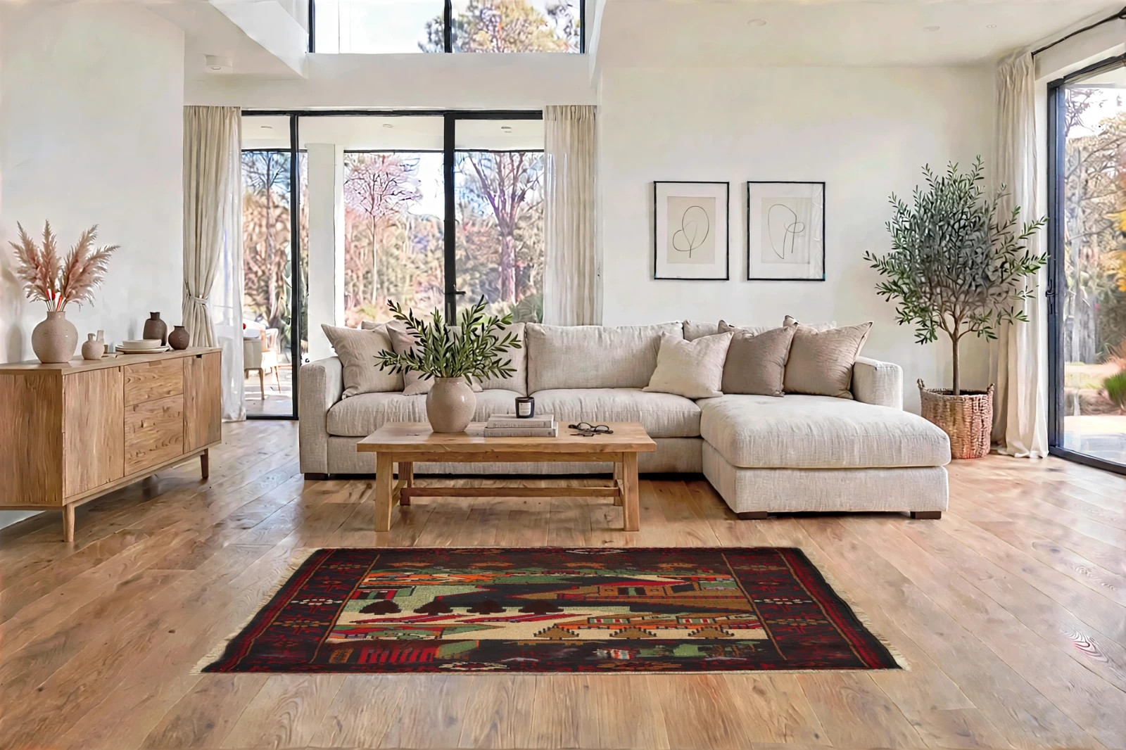 Oriental Vintage Traditional Rug 4’5″ x 2’8″ ft – Hand Knotted Wool Area Rug