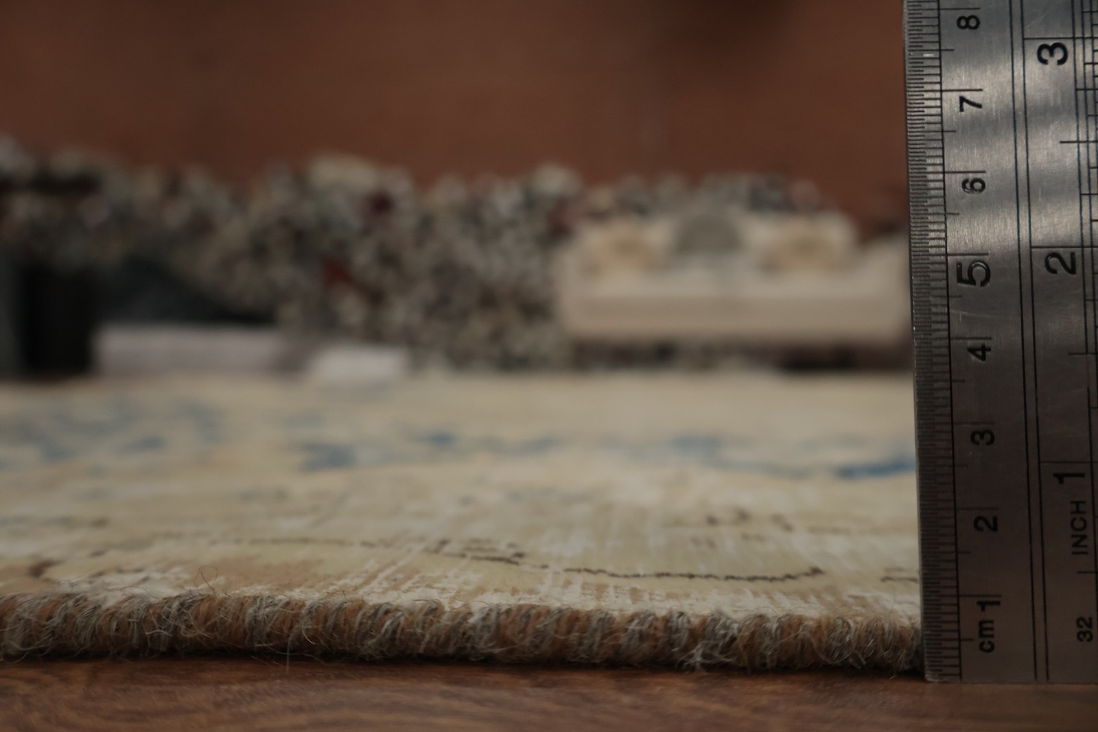 Muted Distressed Area Rug 10×13 Traditional Hand-knotted Wool Living Room Carpet