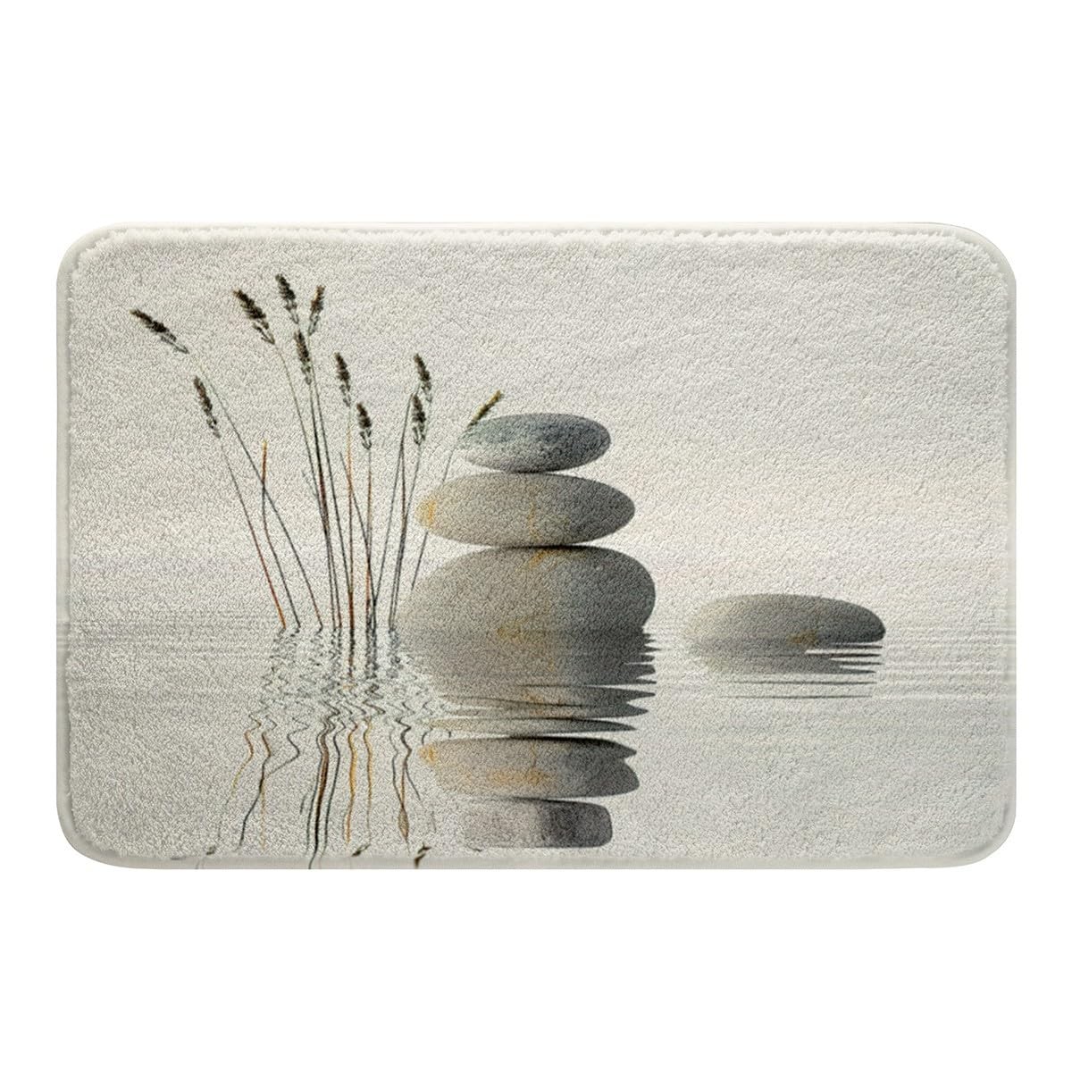 Zen Non Slip Bath Mat for Zen Stones Shaggy Absorbent Floor Mat Meditation Mi…