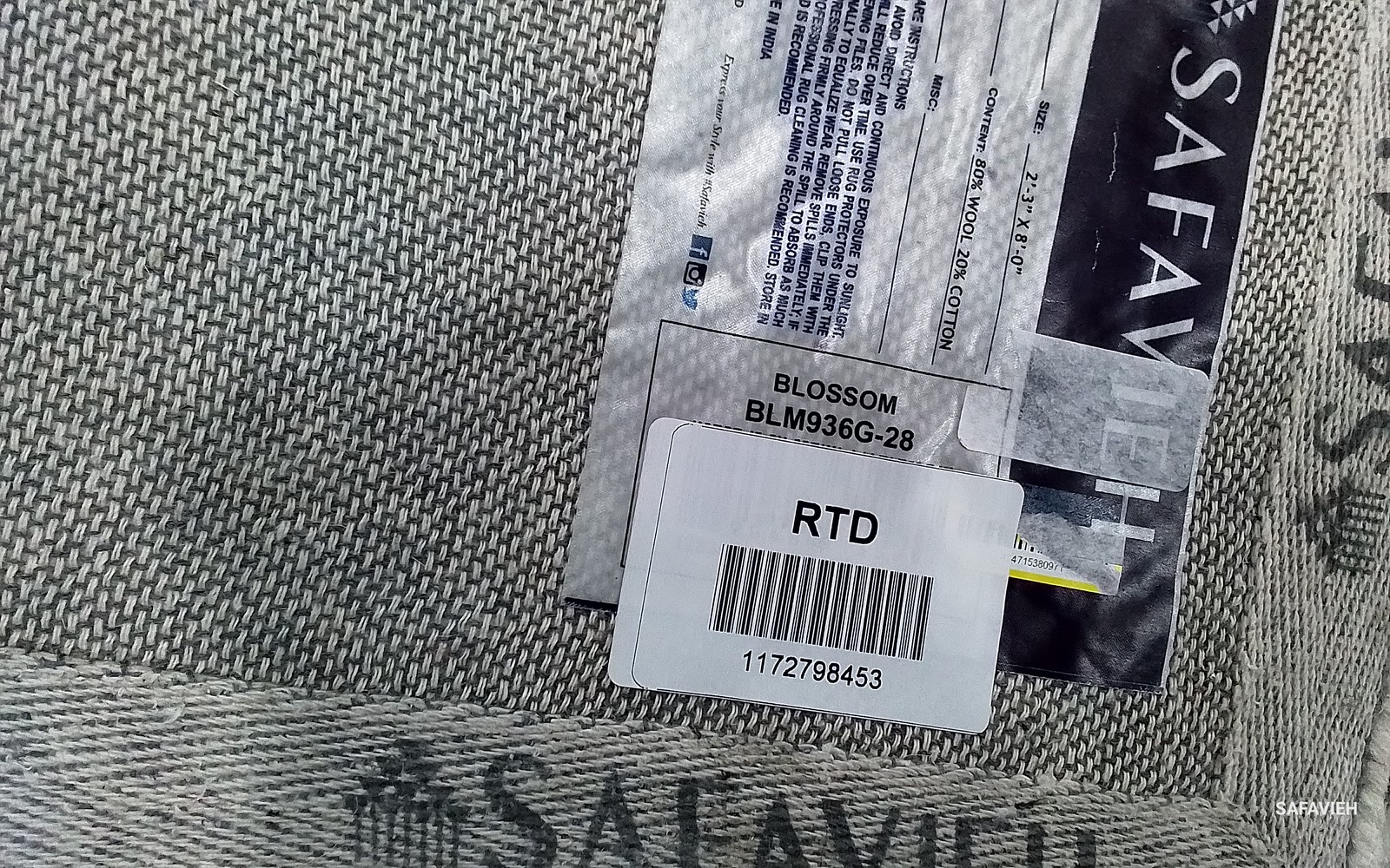 IVORY / GREY 2′-3″ x 8′-0″ Flaw in Rug, Reduced Price 1172798453 BLM936G-28