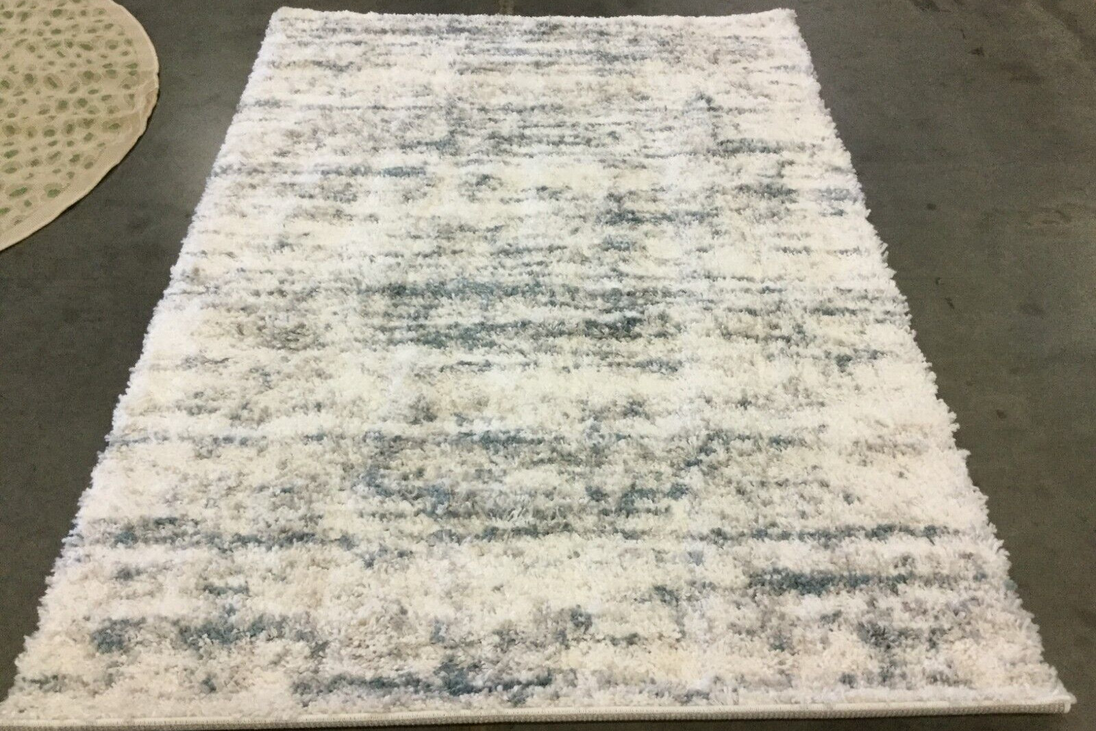 IVORY / TEAL 5′-3″ X 7′-6″ Flaw in Rug, Reduced Price 1172661515 FNT873A-5
