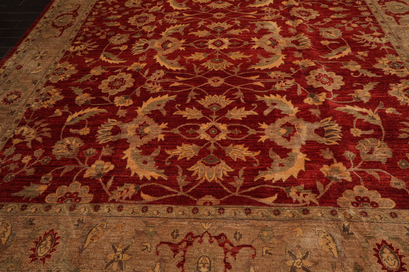LoomBloom 12’x15’9″ Red Hand-Knotted Peshawar Mahal 200 KPSI Wool Rug