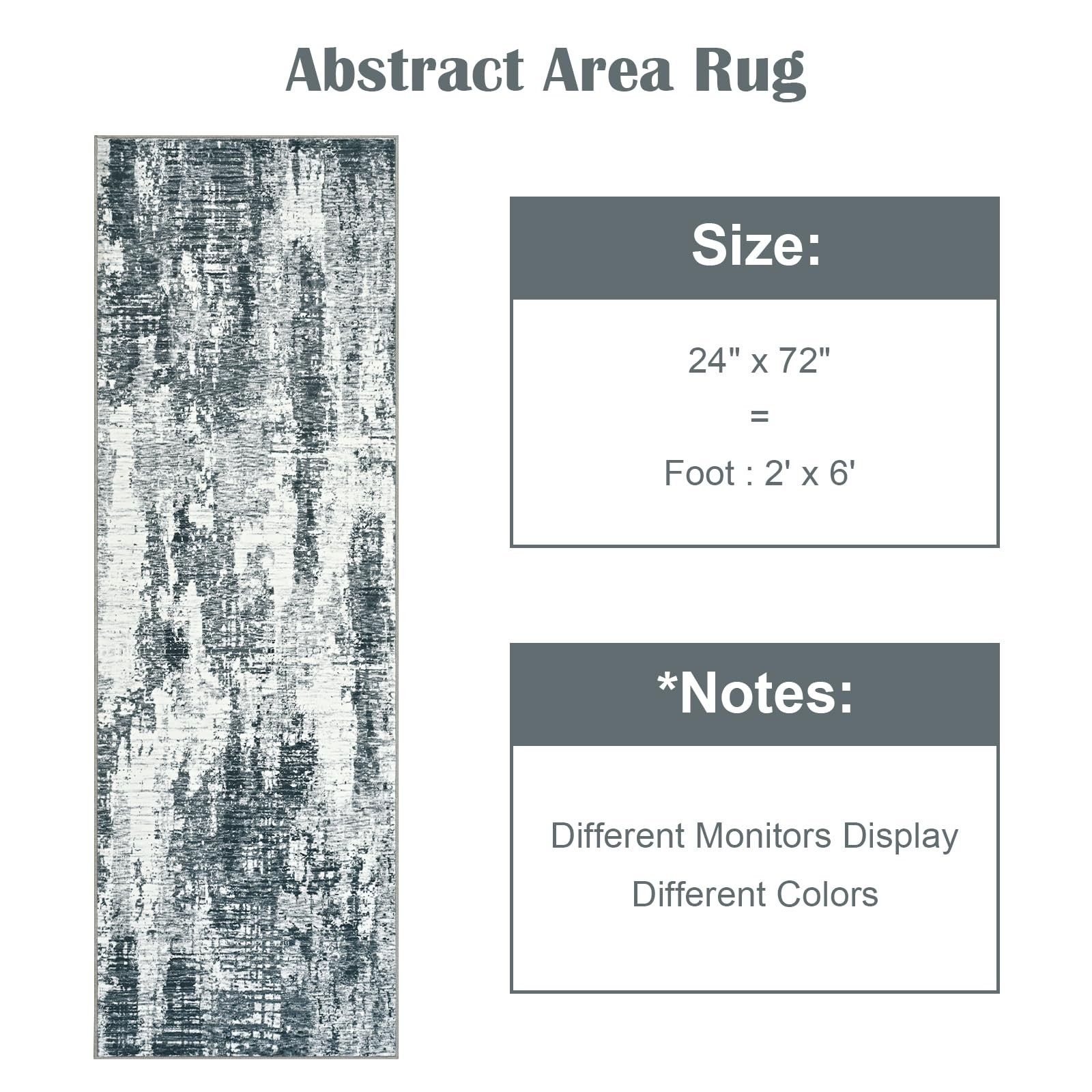 Washable Runner Rugs for Hallway, 2×6 Runner Rug Non Slip Low-Pile Stain Resi…