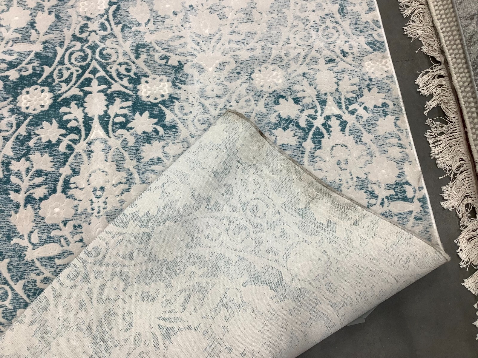 TURQUOISE IVORY 9′-0″ x 12′-0″ Back Stain Rug Reduced Price 1172678817 PAS403B-9