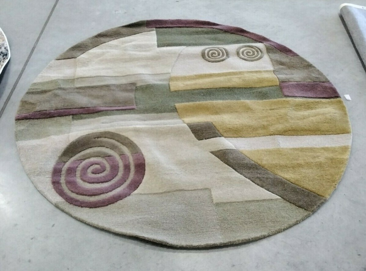 BEIGE 5′-9″ X 5′-9″ Round Back Stain Rug, Reduced Price 1172707005 RD643A-6R