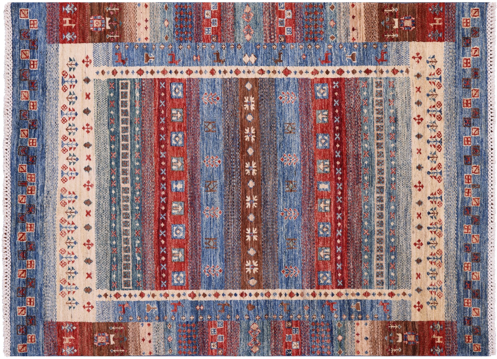 4′ 4″ X 5′ 9″ Gabbeh Tribal Handmade Rug – Q18431