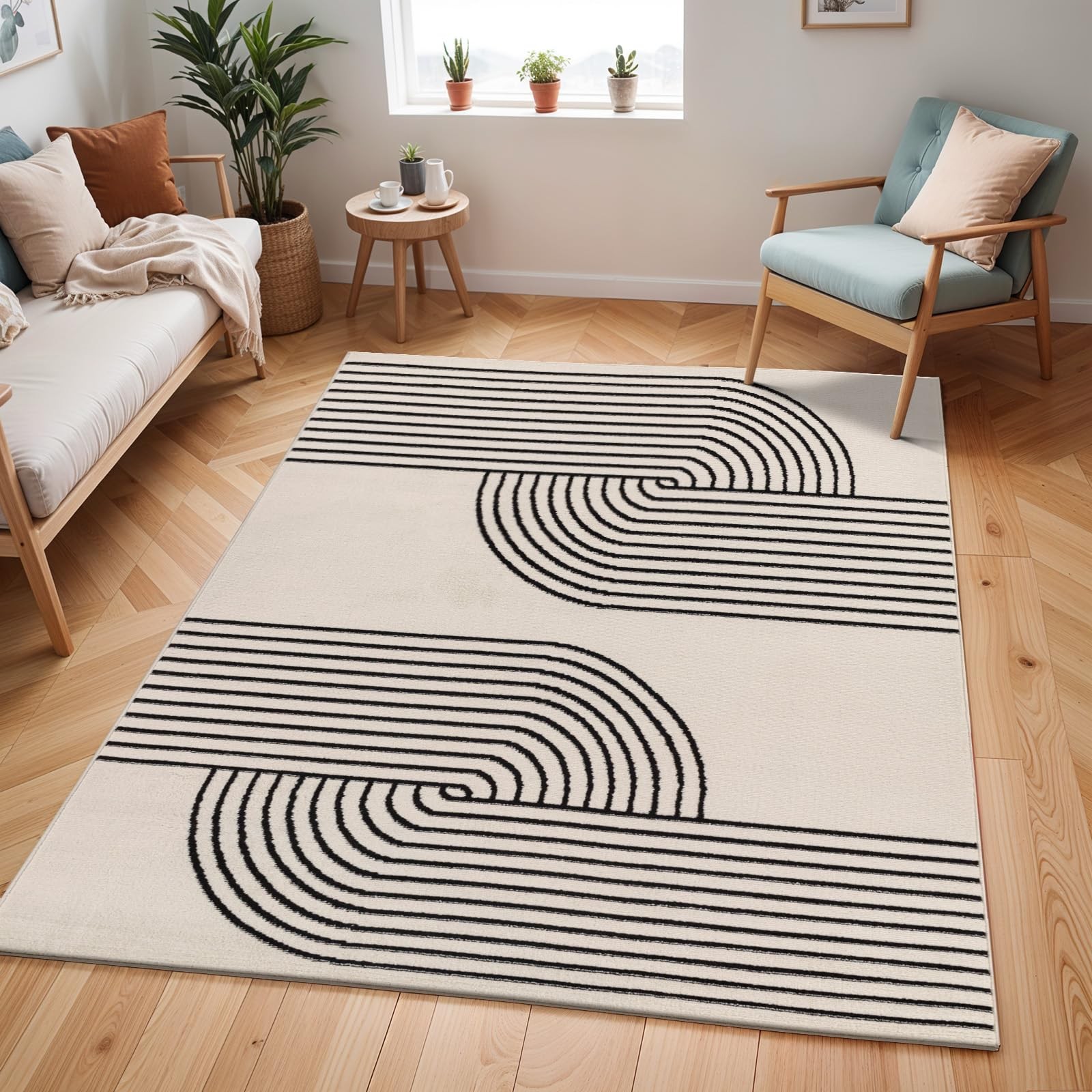 Livabliss Artistic Weavers Pisa Modern Geometric Area Rug411 X 7Cream Pisa31246