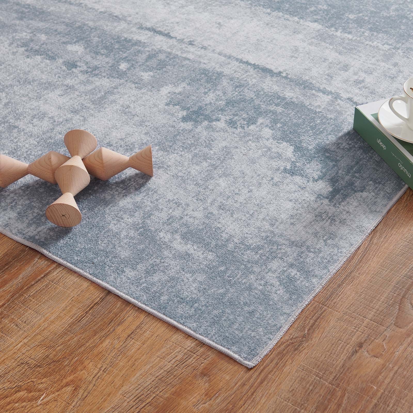 2×6 Modern Abstract Runner Rug Washable Non-Slip Hallway Kitchen Gray Yellow