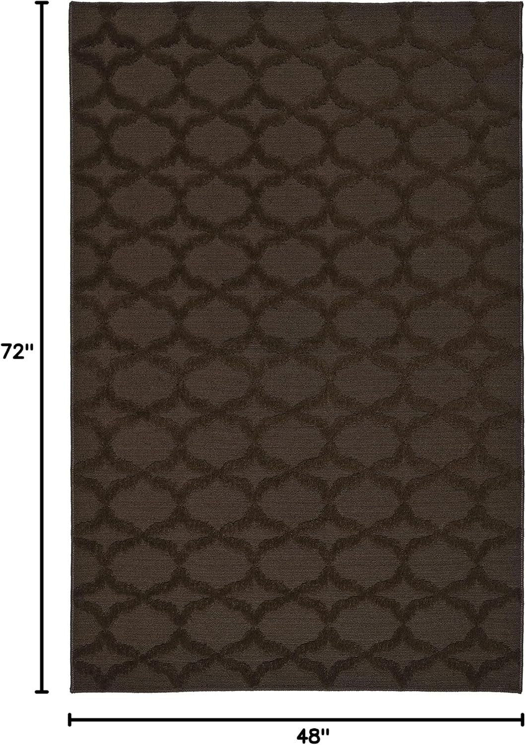 Sparta Non Slip Polypropylene 4 Ft. X 6 Ft. Brown Mocha Area Rug- Ideal for Livi