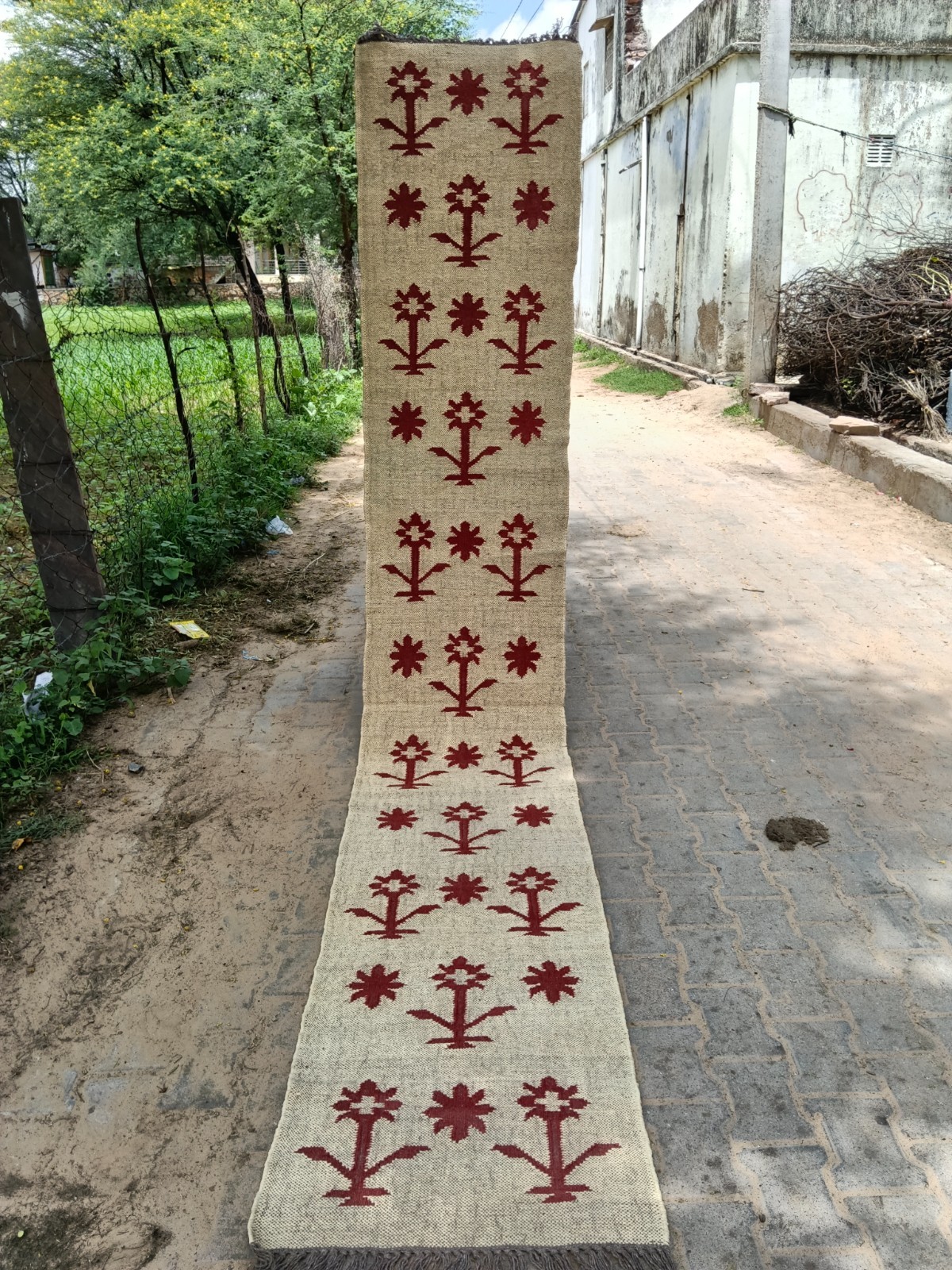 Handwoven Wool Jute Kilim Rug – Boho Area Rug, Rustic Living Room Carpet, Natura