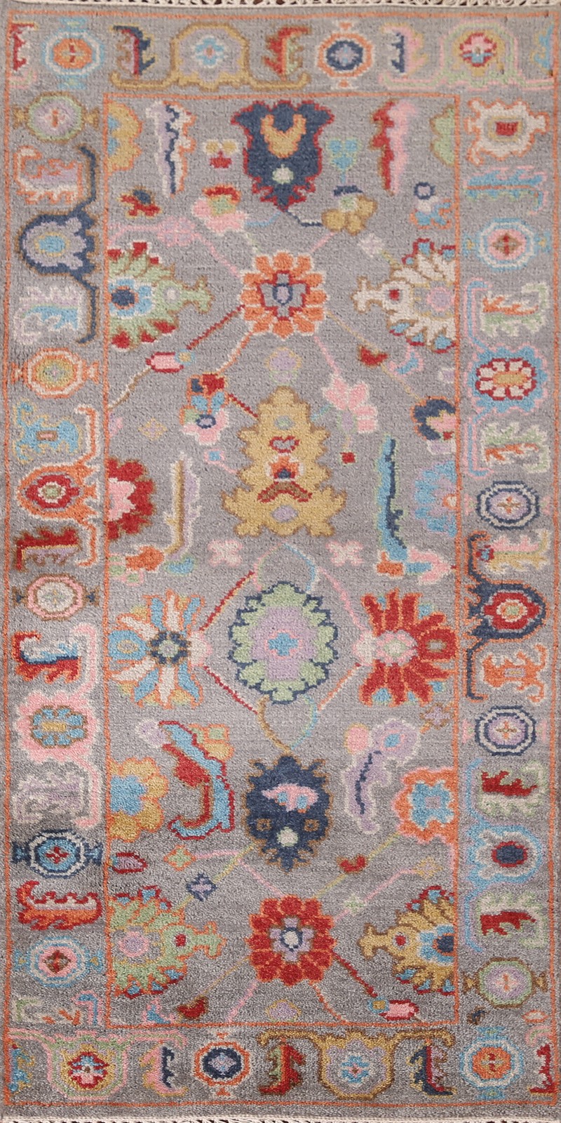 All-Over Oushak Oriental Accent Rug 3×6 Hand-knotted Wool