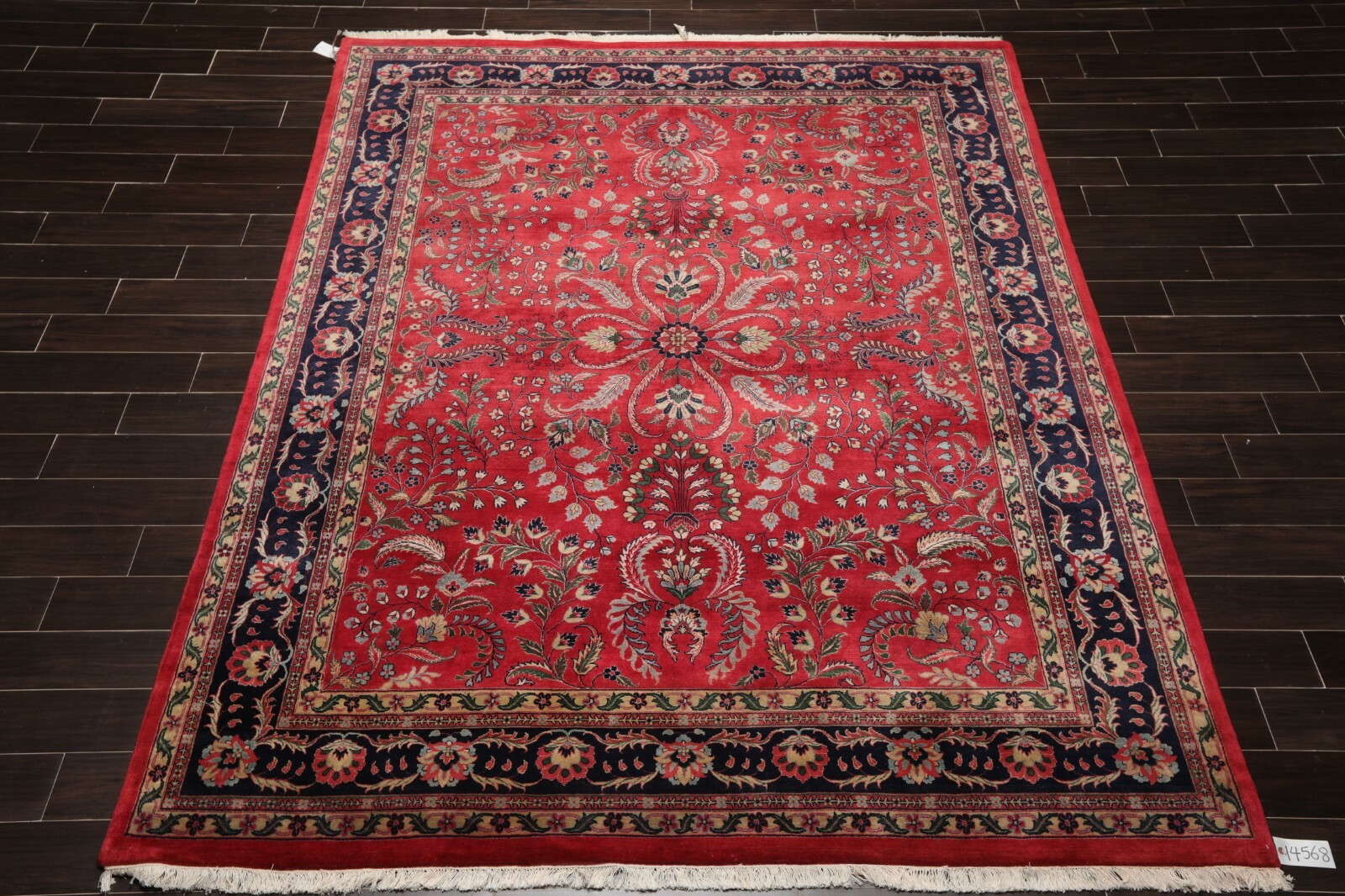 7’9″ x 9’9″ Hand Knotted 100% Wool Indo Saroukk 200 KPSI Area Rug Rose 8×10