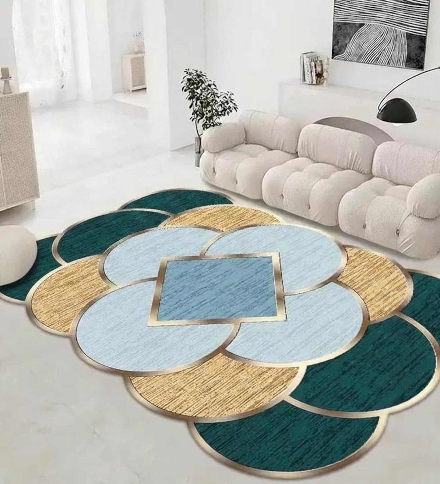 Handmade Rug | Irregular Rug | Wool Rugs | Living Room Rug | Tufted A386
