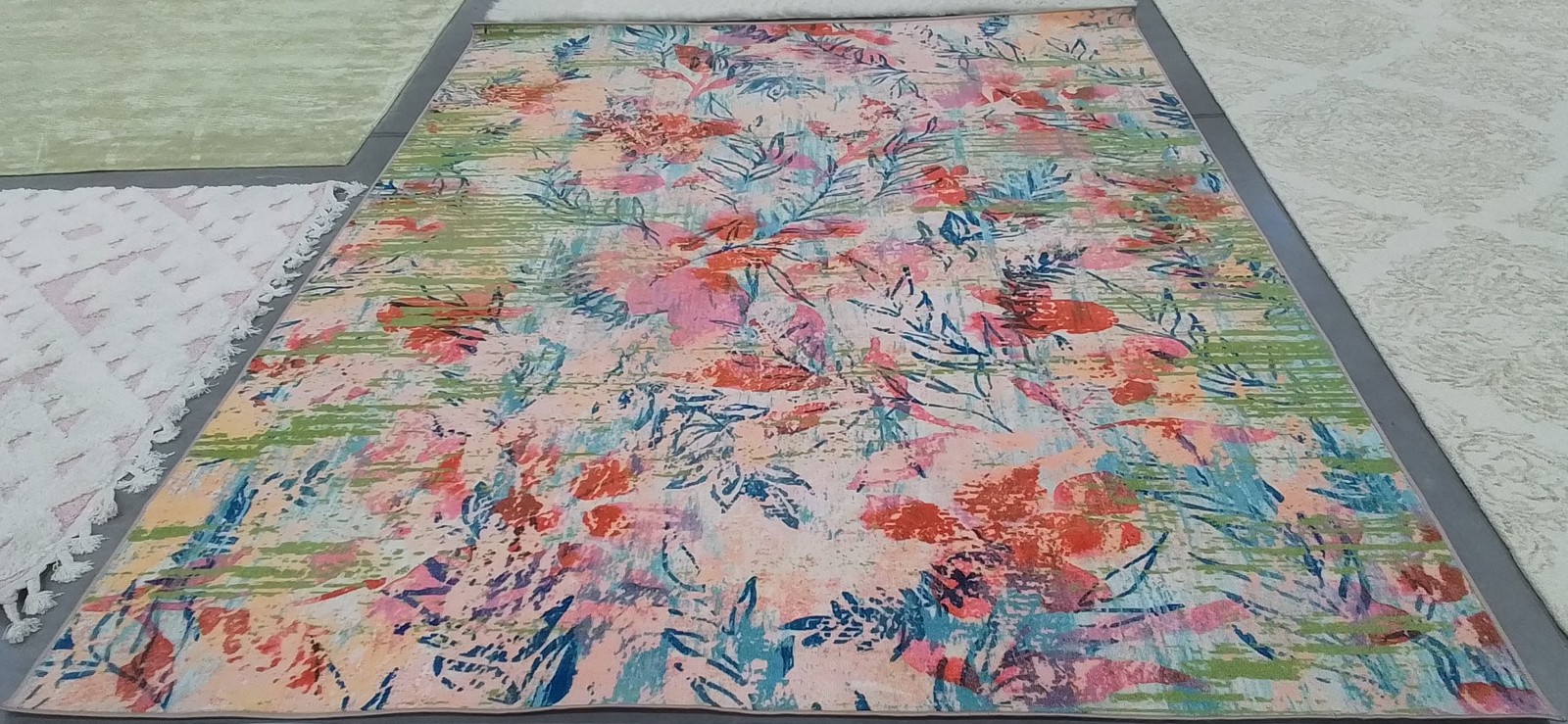 BLUE/BLUSH PINK 7′-9″ x 10′-0″ Back Stain Rug Reduced Price 1172801419 PTB159M-8