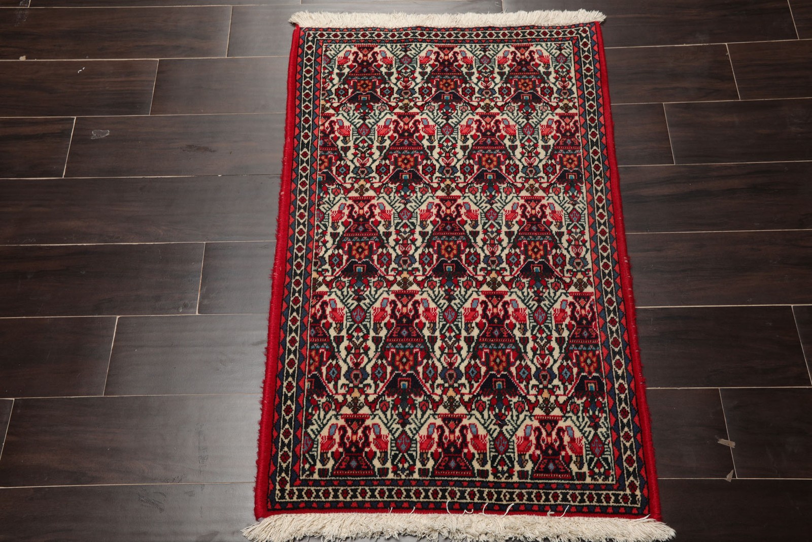 2’2”x3’7” Hand Knotted Wool Ivory Abadehh Traditional Area Rug