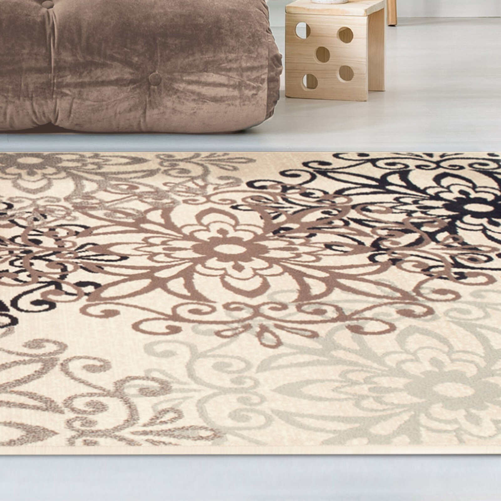 Leigh Floral Modern Hydrophobic Soft Rugs Moth Proof Anti Static Indoor Area Rug