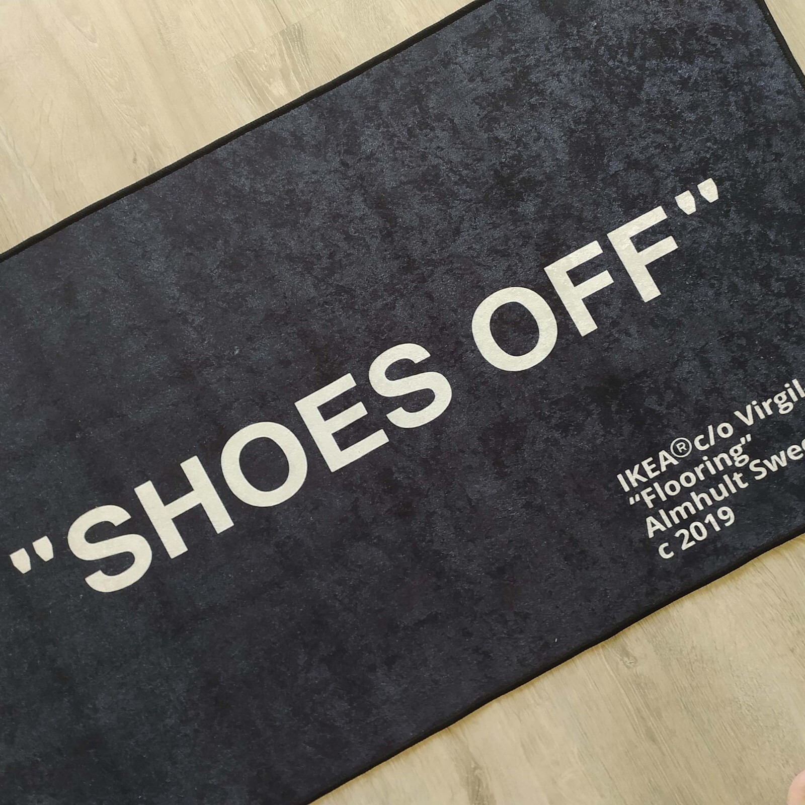 Shoes Off, Shoes Off Rug, Shoes Off Decor Rug, Black and White Rug, Shoes Mat
